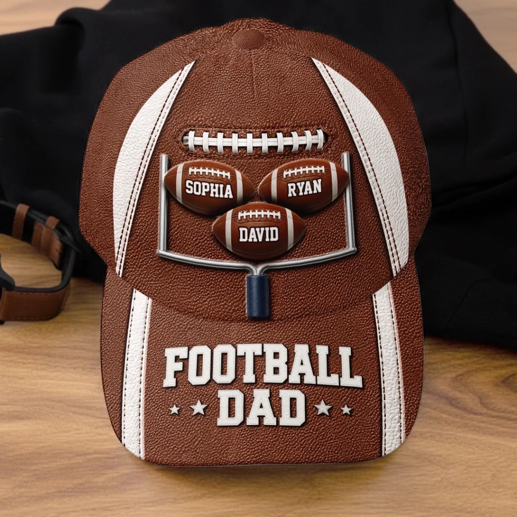 Custom Hat, All Over Print Classic Cap - Personalized Father's Day Birthday American Football Gifts For Dad, Grandpa, Football Lovers, Sports Fans, Sports Lovers - Weekend Game Day Energy