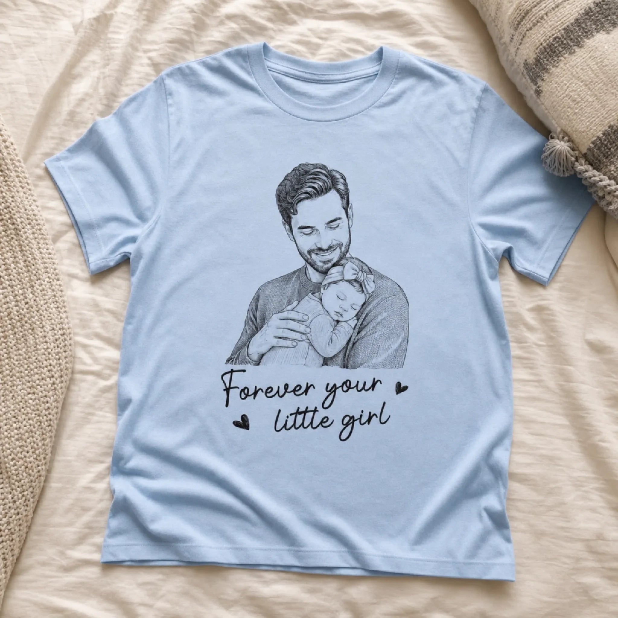 Custom Photo T-shirt, Hoodie - Personalized Father's Day Birthday Gifts For Dad, Grandpa - Family First Forever