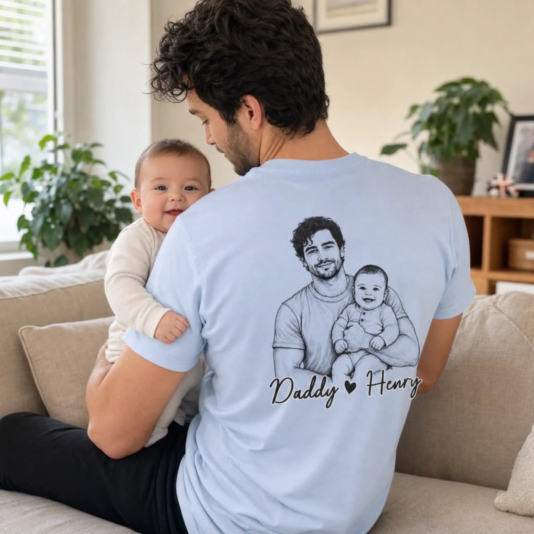 Custom Photo T-shirt - Personalized Father's Day, Baby Shower, Gender Reveal Gifts For New Moms, New Dads, New Parents - Rookie Dad, Pro Cuddler