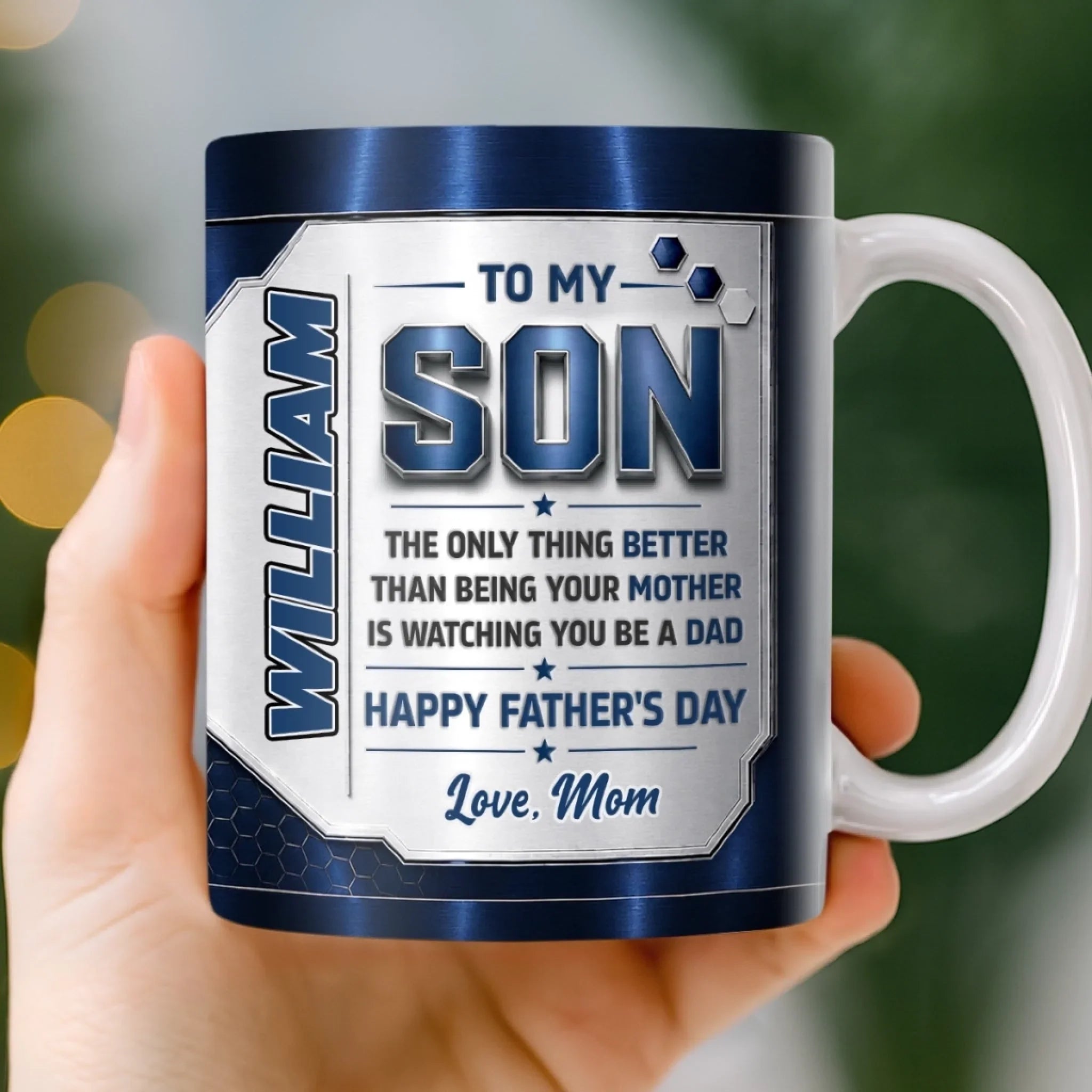 Custom 3D Inflated Effect Printed Mug - Personalized Father's Day Gifts For Son - You Make Me Proud