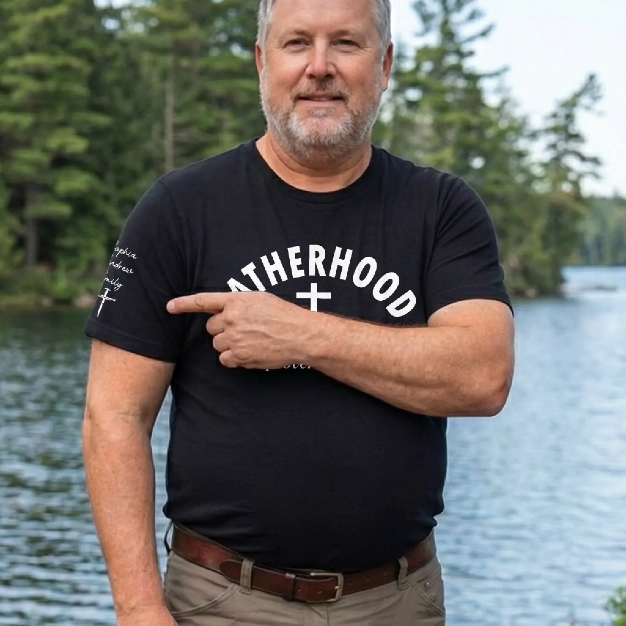 Custom T-Shirt - Personalized Father's Day Birthday Gifts For Dad, Grandpa - Fatherhood With Purpose