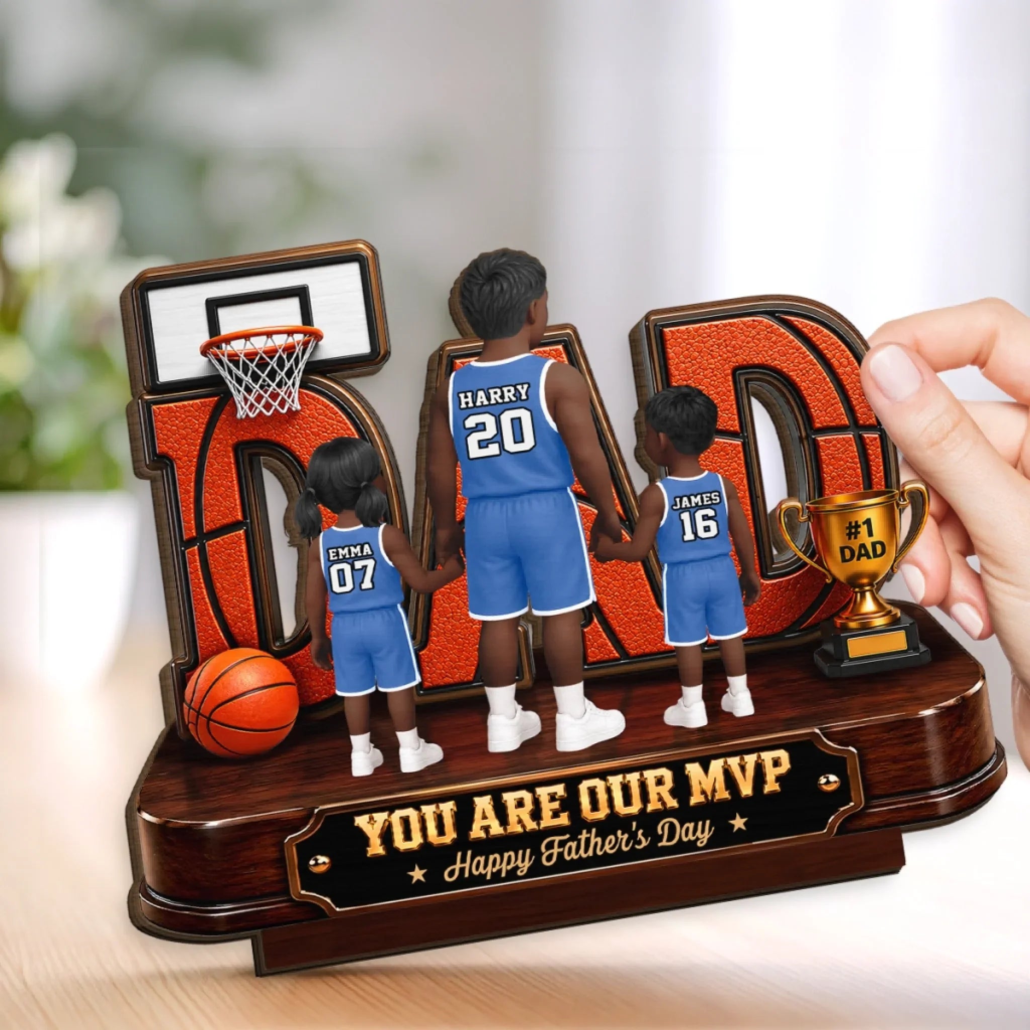 Custom 2-Layered Wooden Plaque - Personalized Father's Day Gifts For Dad, Grandpa, Basketball Lovers, Sports Fans, Sports Lovers - Basketball And Chill