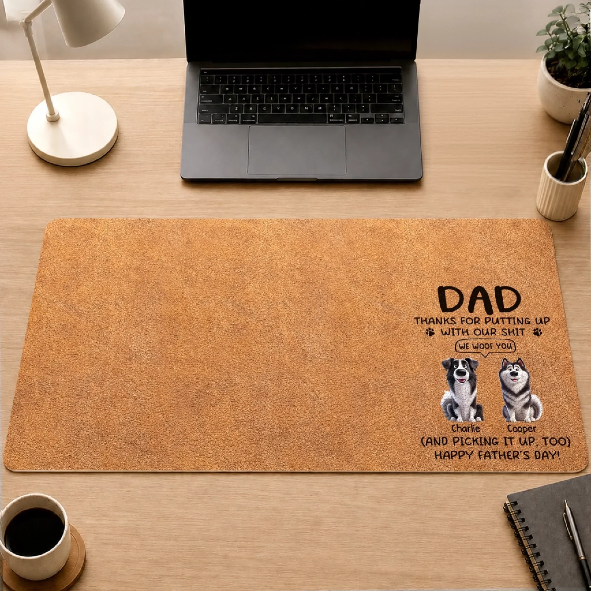 Custom Desk Mat - Personalized Father's Day Gifts For Dog Cat Lovers, Dog Dad And Mom, Cat Owners - Pet Hair Everywhere