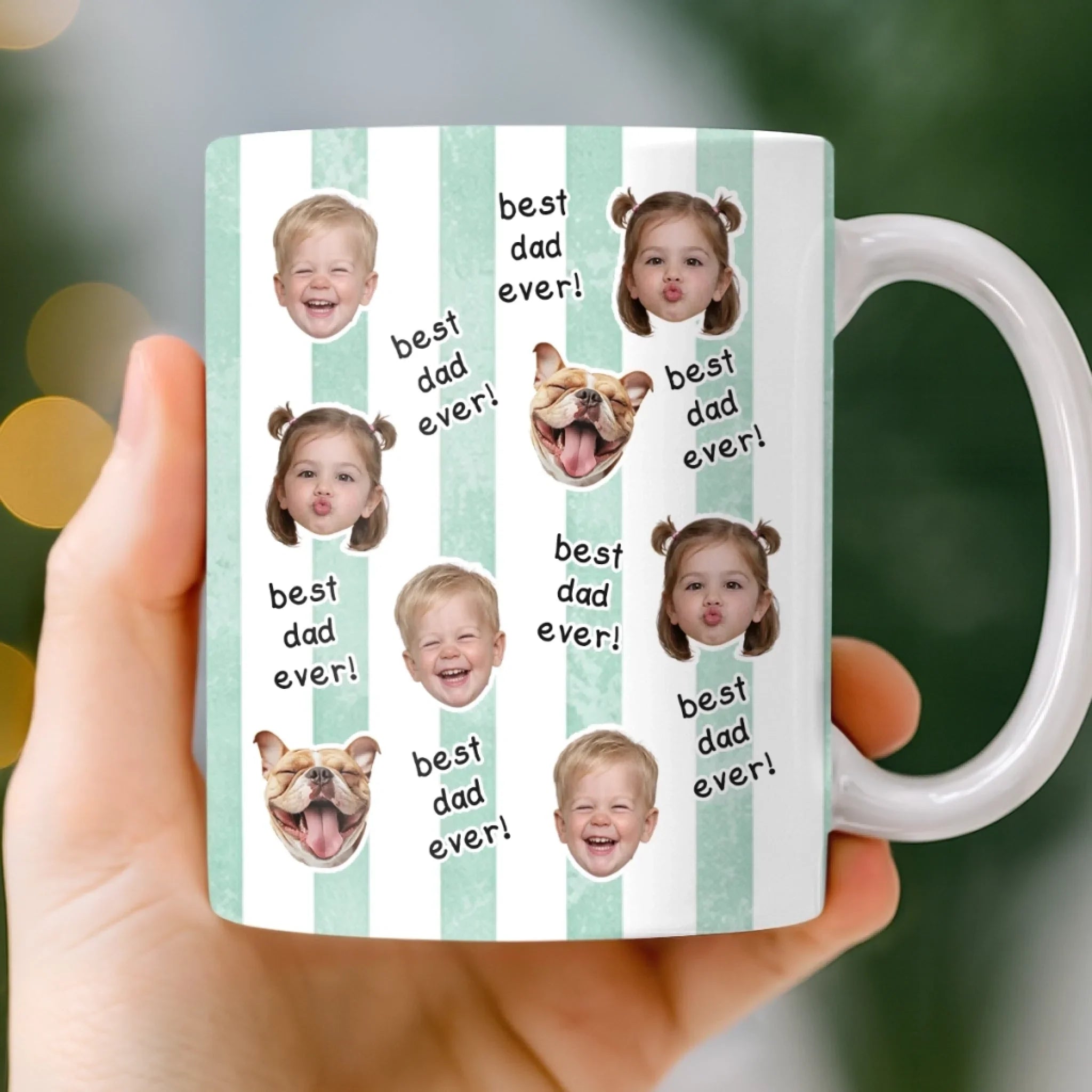 Custom Photo Mug - Personalized Father's Day Birthday Gifts For Dad, Grandpa - Fueled By Family Love