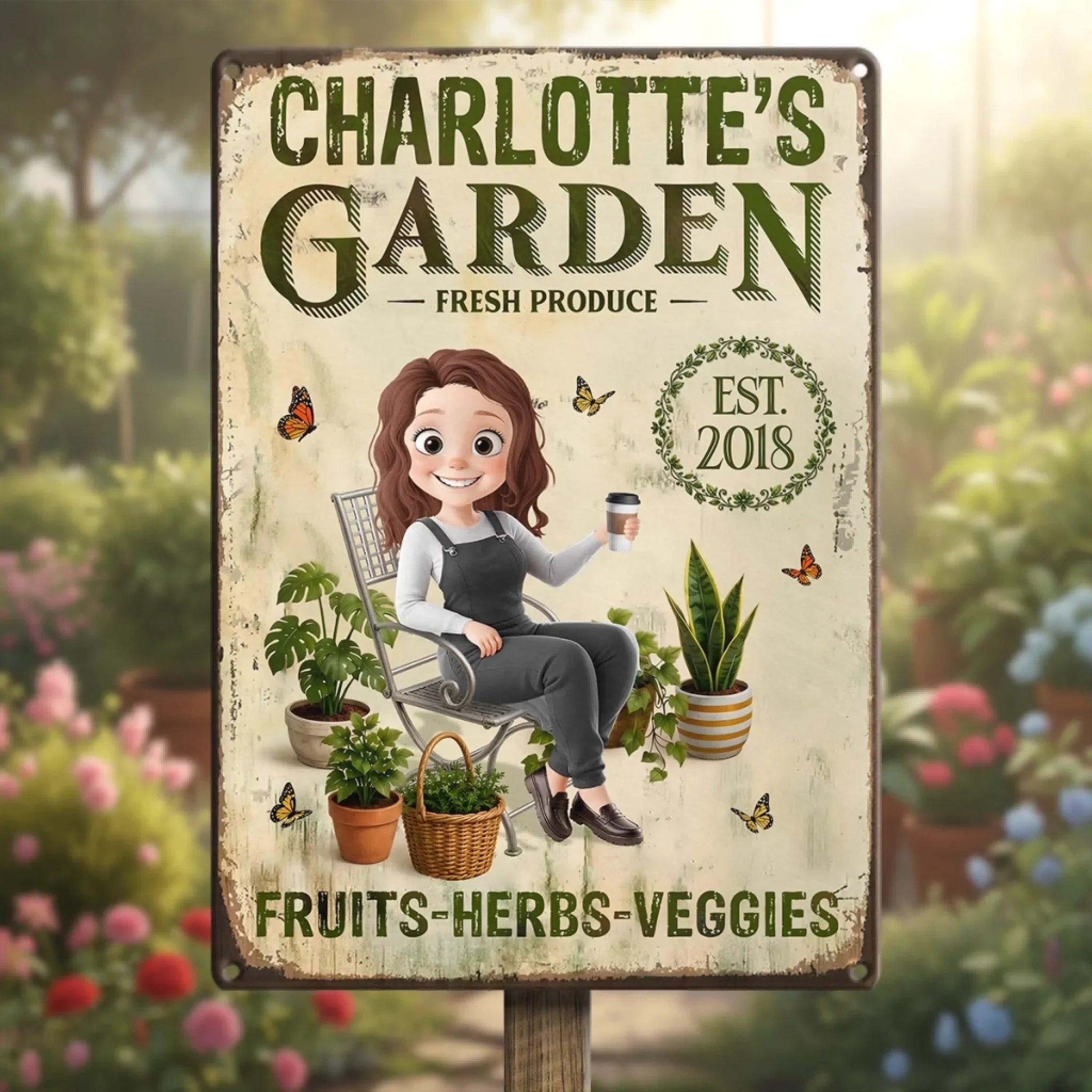Custom Home Decor Metal Sign - Personalized  Birthday Garden Gifts For Gardeners - My Little Green Paradise