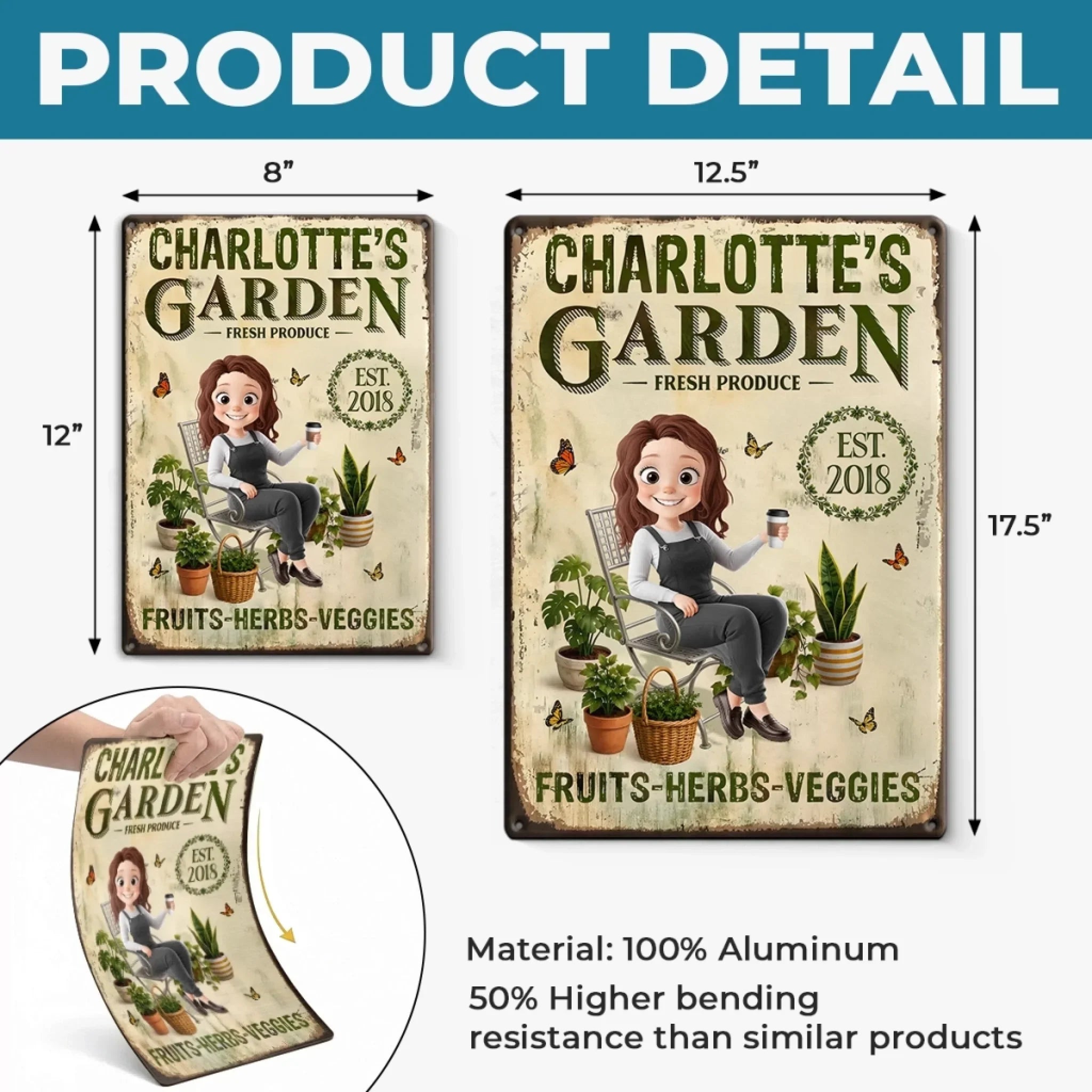 Custom Home Decor Metal Sign - Personalized  Birthday Garden Gifts For Gardeners - My Little Green Paradise