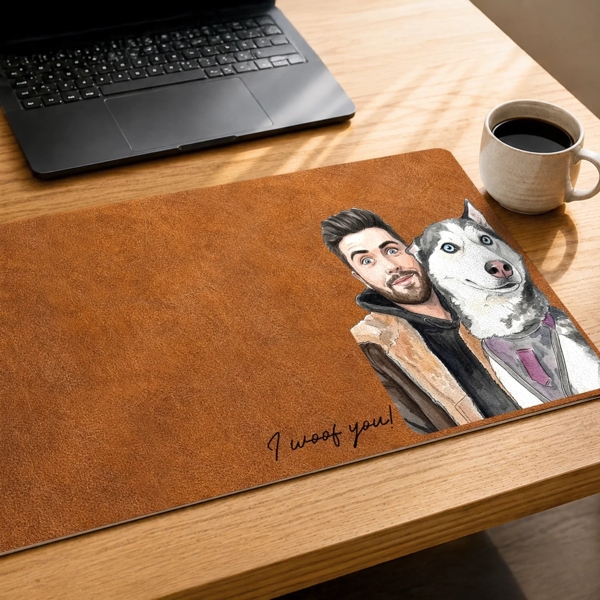 Custom Photo Desk Mat - Personalized Father's Day Birthday Gifts For Dog Cat Lovers, Dog Dad And Mom, Cat Owners - Whiskers Make Work Better