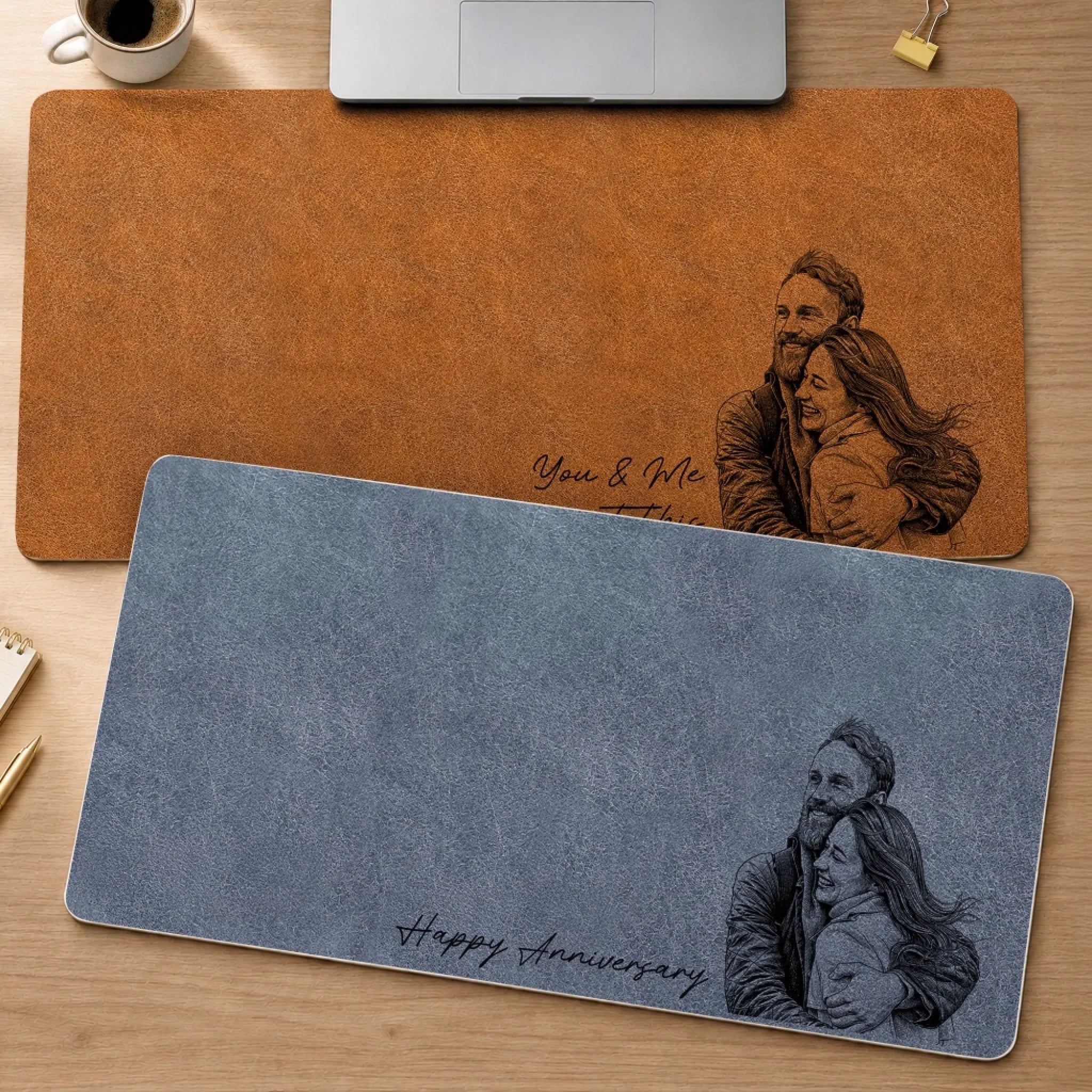 Custom Photo Desk Mat -  Personalized Anniversary Wedding Gifts For Husband And Wife, Him And Her - A Daily Dose Of Us