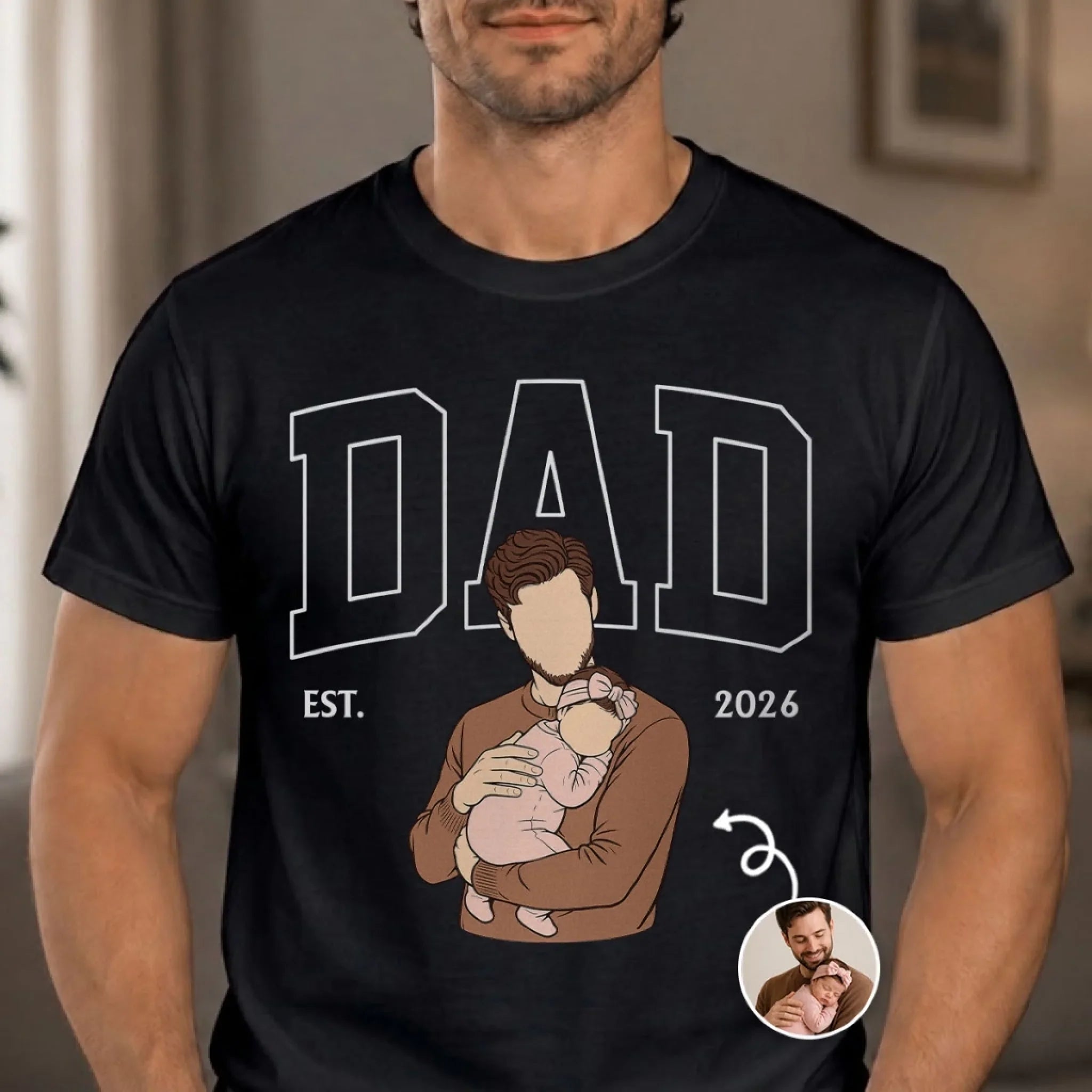 Custom Photo T-shirt, Hoodie - Personalized Father's Day Birthday Gifts For Dad, Grandpa - Dad Is The Heart Of Home