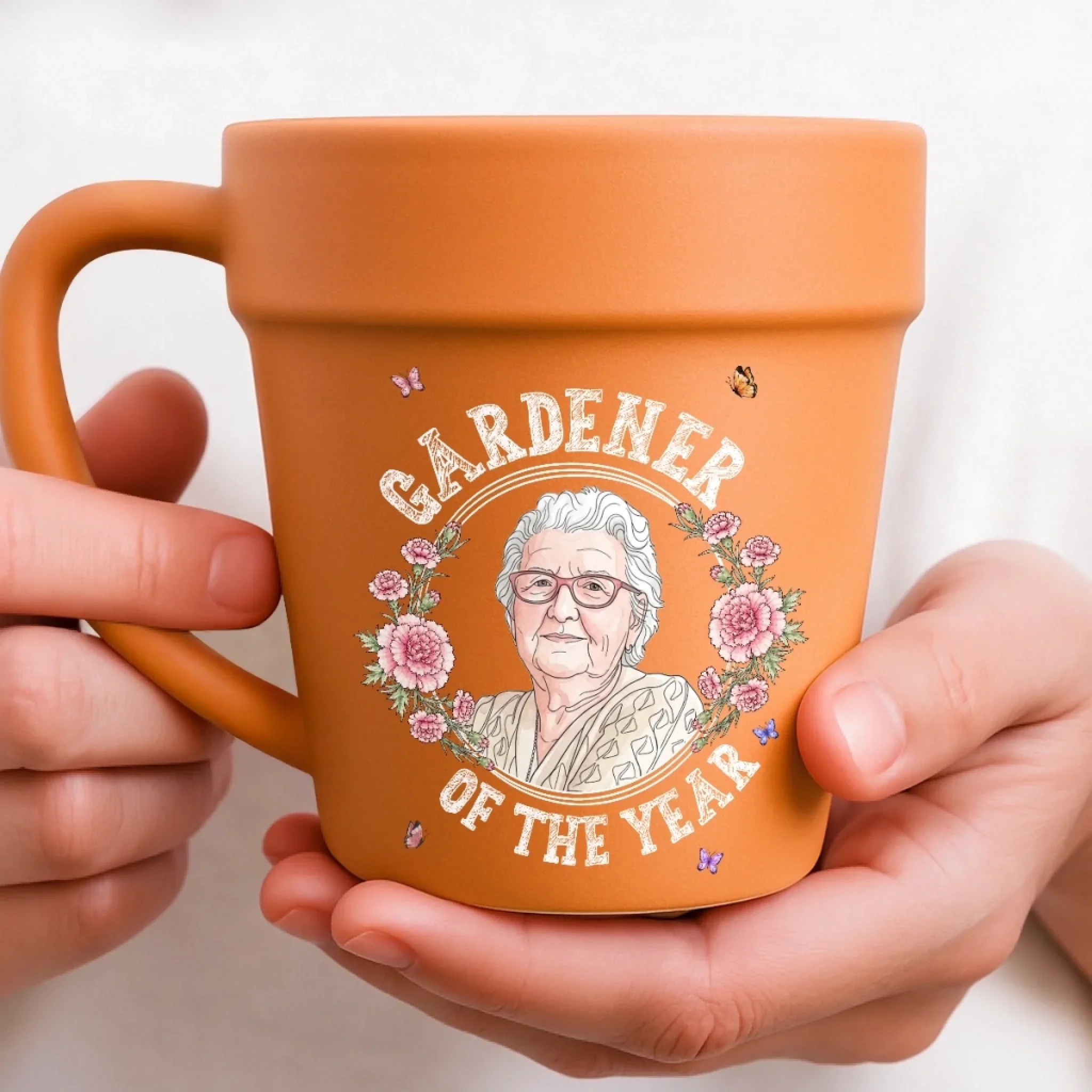 Custom Photo Plant Pot Ceramic Mug - Personalized Birthday Garden Gifts For Gardeners - My Morning Garden Escape