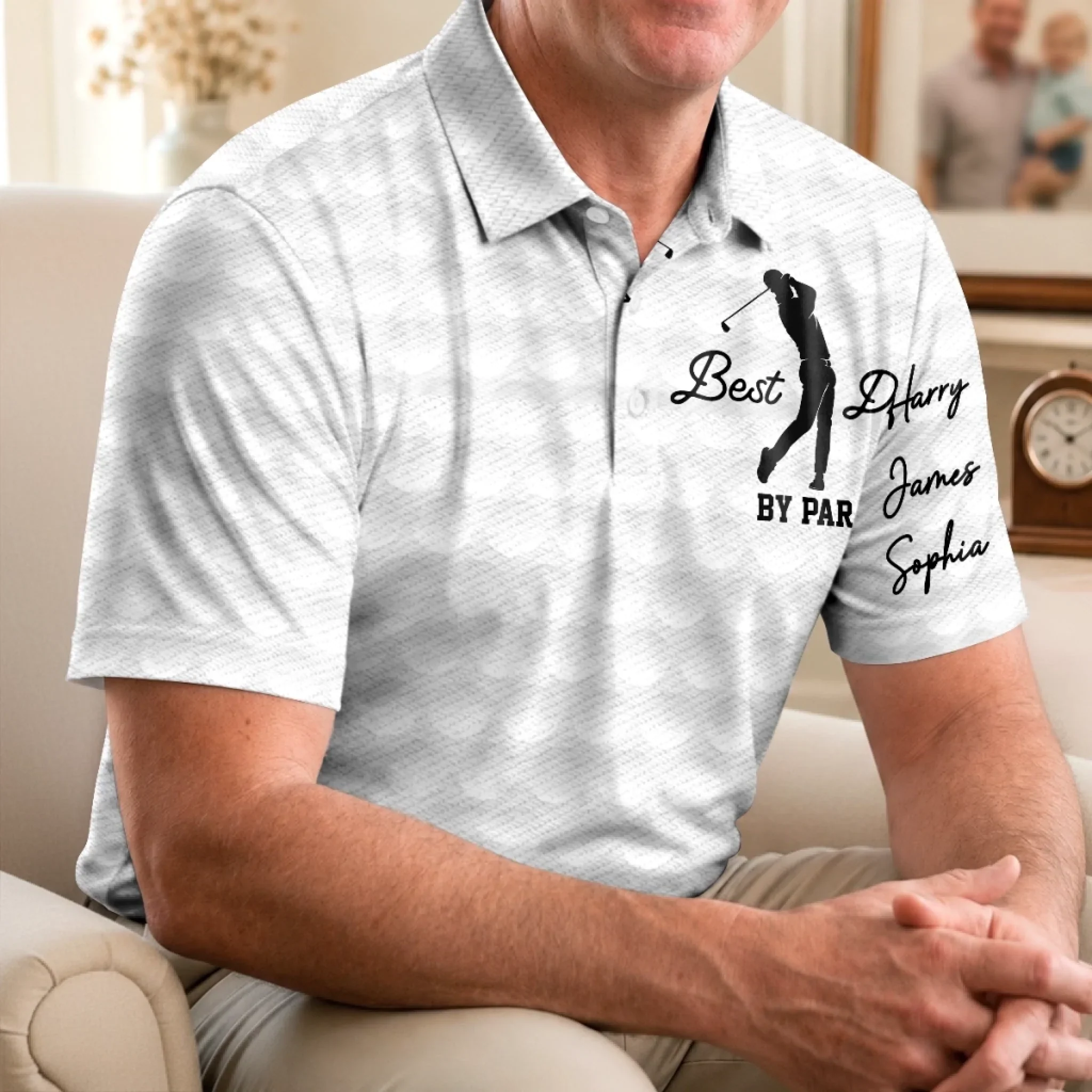 Custom Polo Shirt - Personalized Father's Day Birthday Golf Gifts For Dad, Grandpa - Born To Golf Forced To Work
