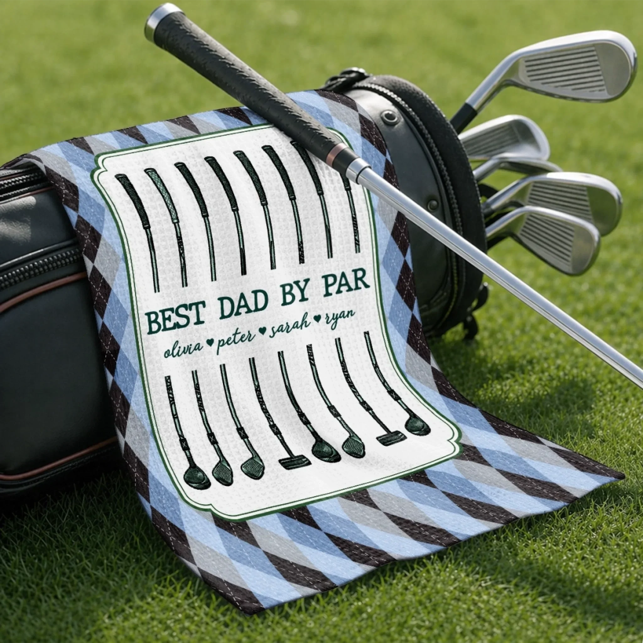 Custom Golf Towel - Personalized Father's Day Birthday Golf Gifts For Dad, Grandpa - Chasing Birdies All Day