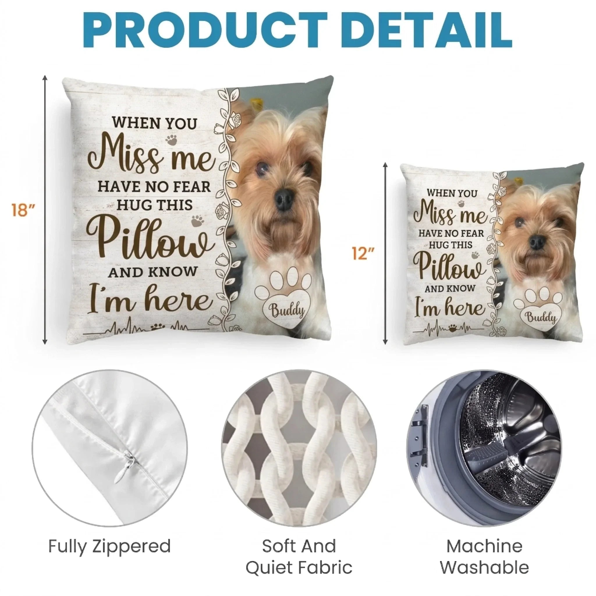 Custom Photo Four Paws, One Heart - Memorial Personalized Custom Pillow - Sympathy Gift For Pet Owners, Pet Lovers
