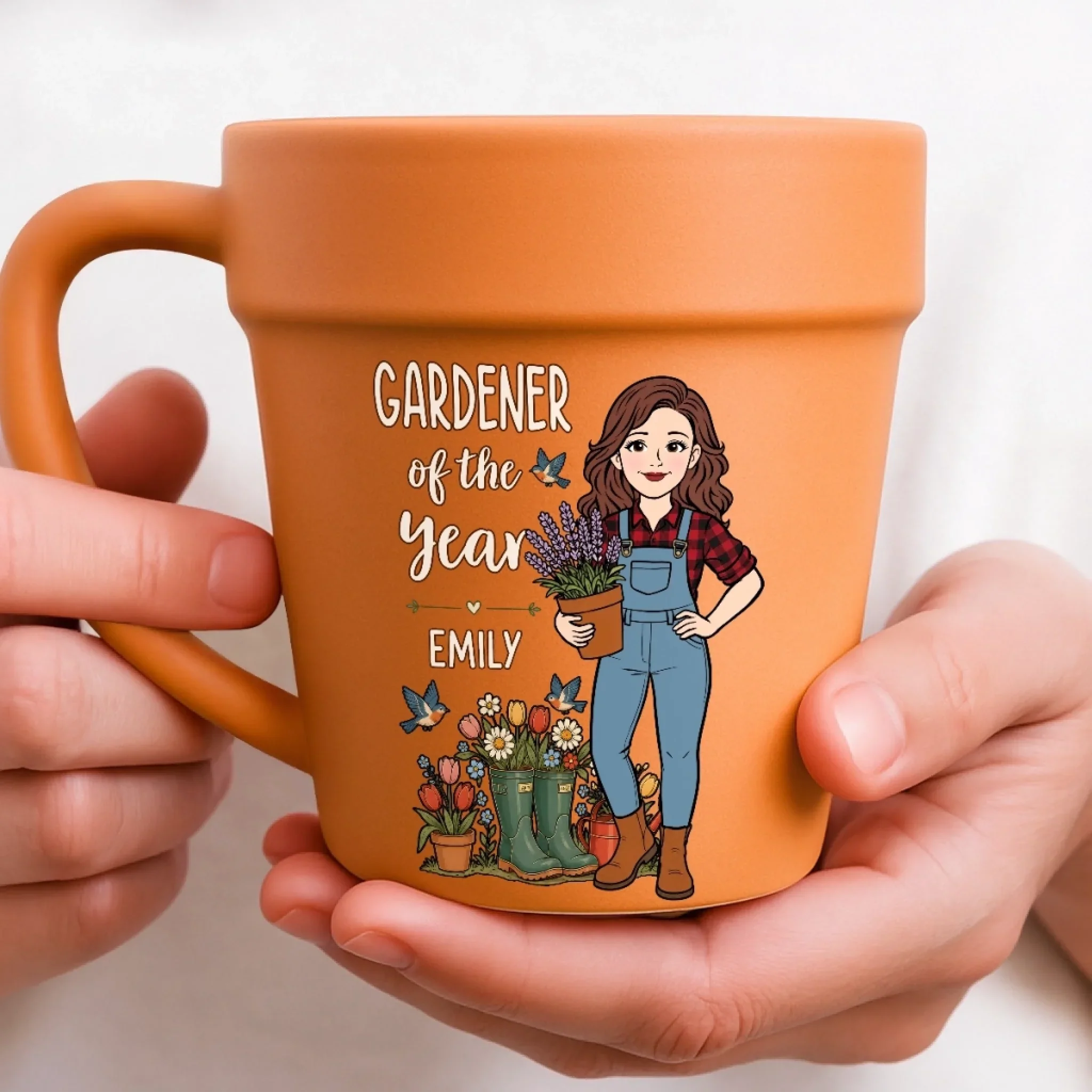 Custom Plant Pot Ceramic Mug - Personalized Birthday Garden Gifts For Gardeners - Garden Girl Era