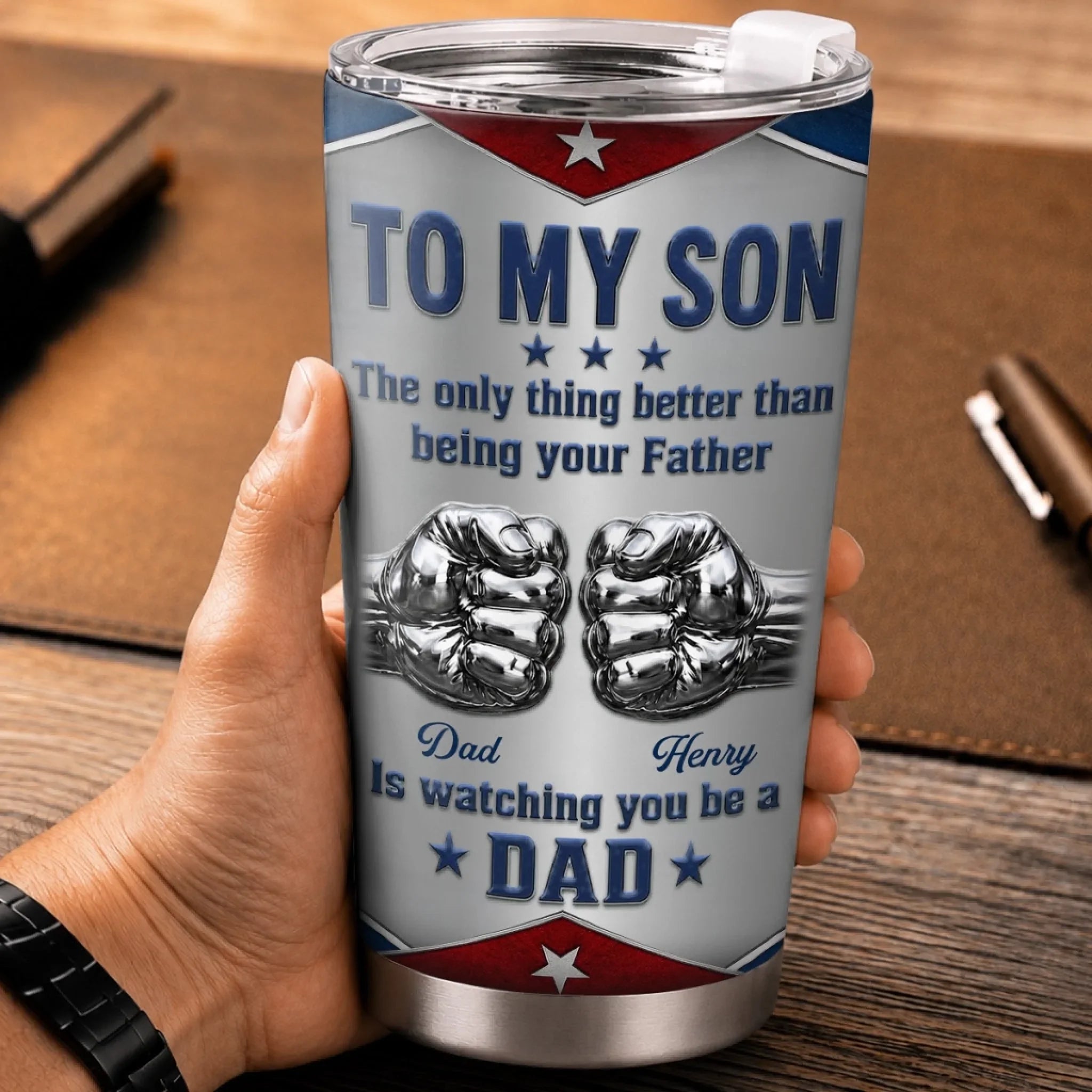 Custom Tumbler - Personalized Father's Day Birthday Gifts For Son - Son Chase Every Dream Fearlessly