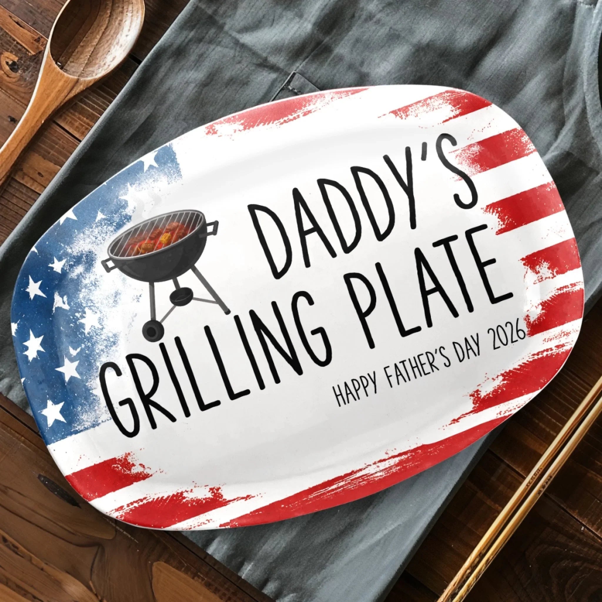 Custom Platter - Personalized Father's Day Birthday Gifts For Dad, Grandpa - Built On Food And Love