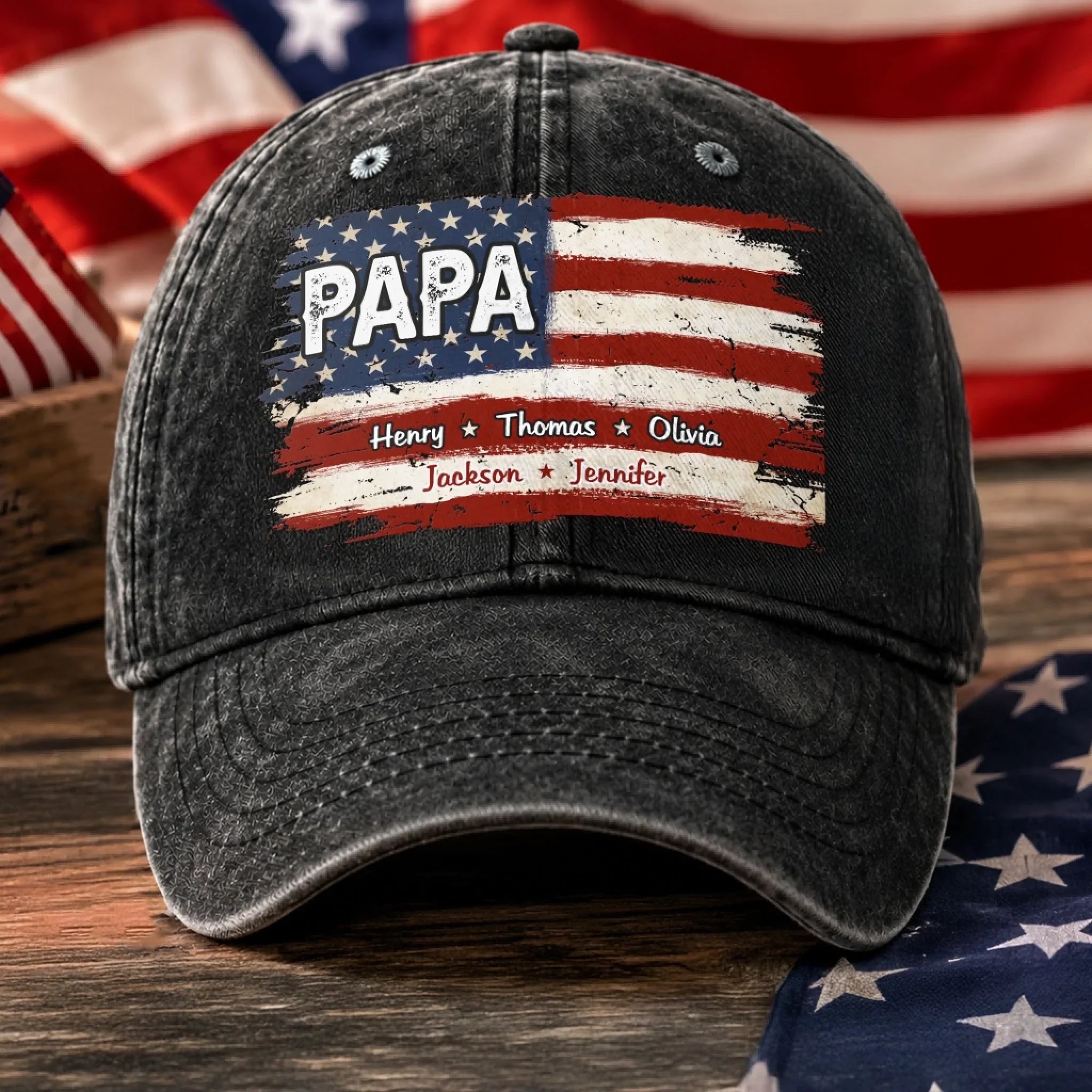 Custom Cap - Personalized Father's Day Birthday Gifts For Dad, Grandpa - Dad Is Always My Hero