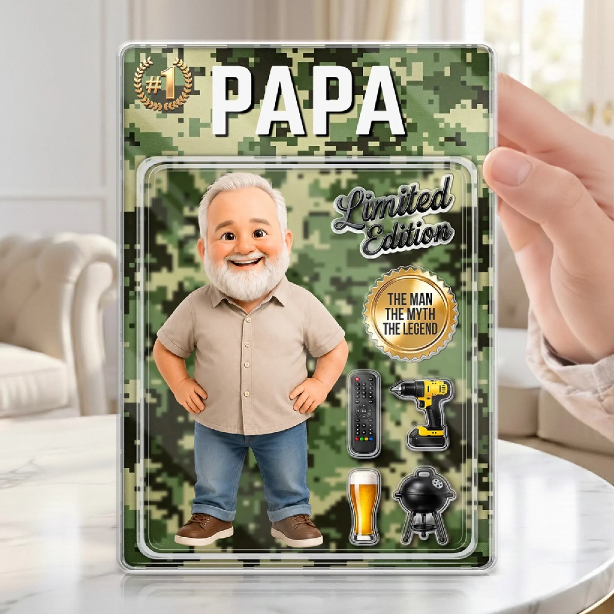 Custom Photo Toy Box Acrylic Plaque - Personalized Father's Day Birthday Gifts For Dad, Grandpa - Dad Mode Always Active