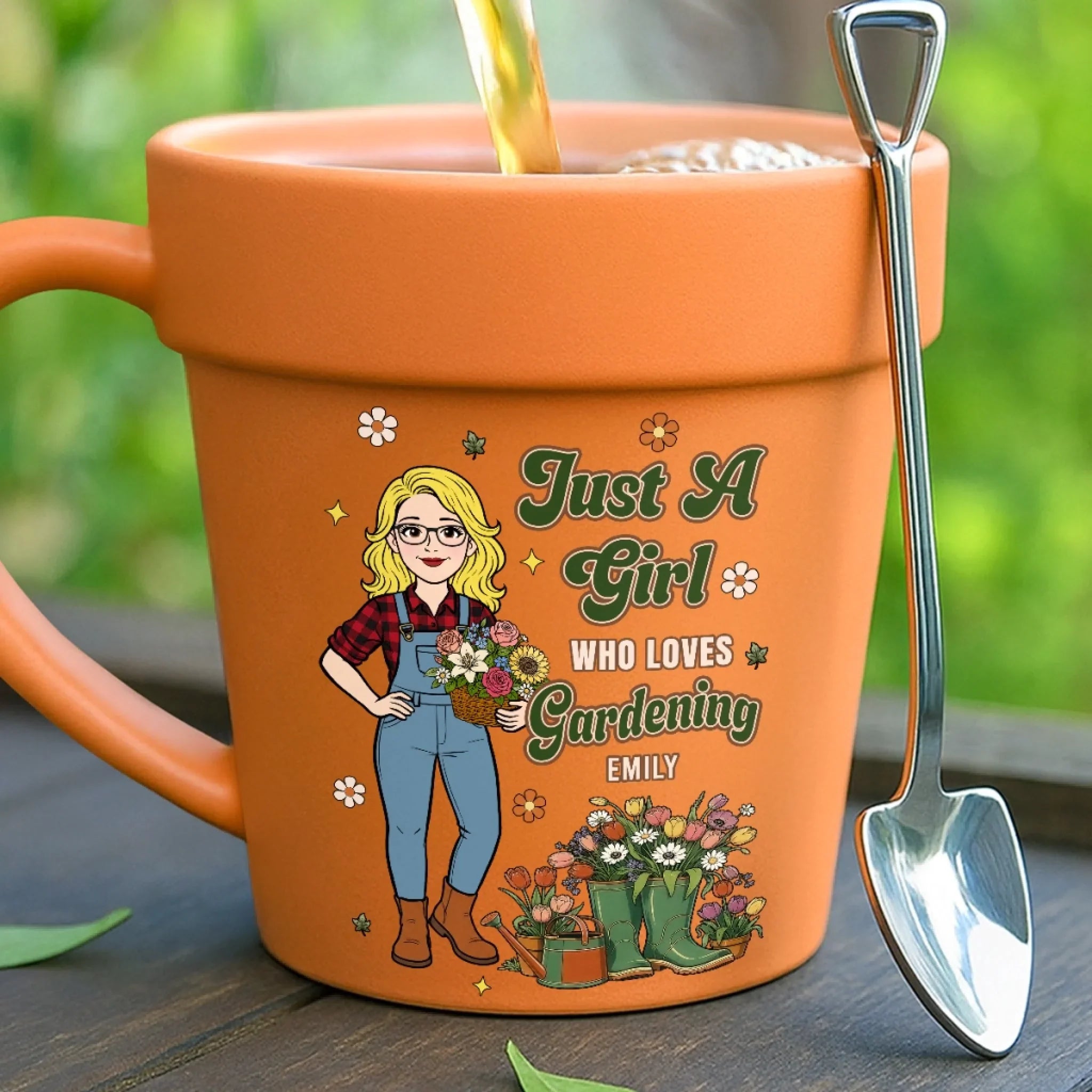 Custom Plant Pot Ceramic Mug - Personalized Birthday Garden Gifts For Gardeners - Her Favorite Backyard Escape