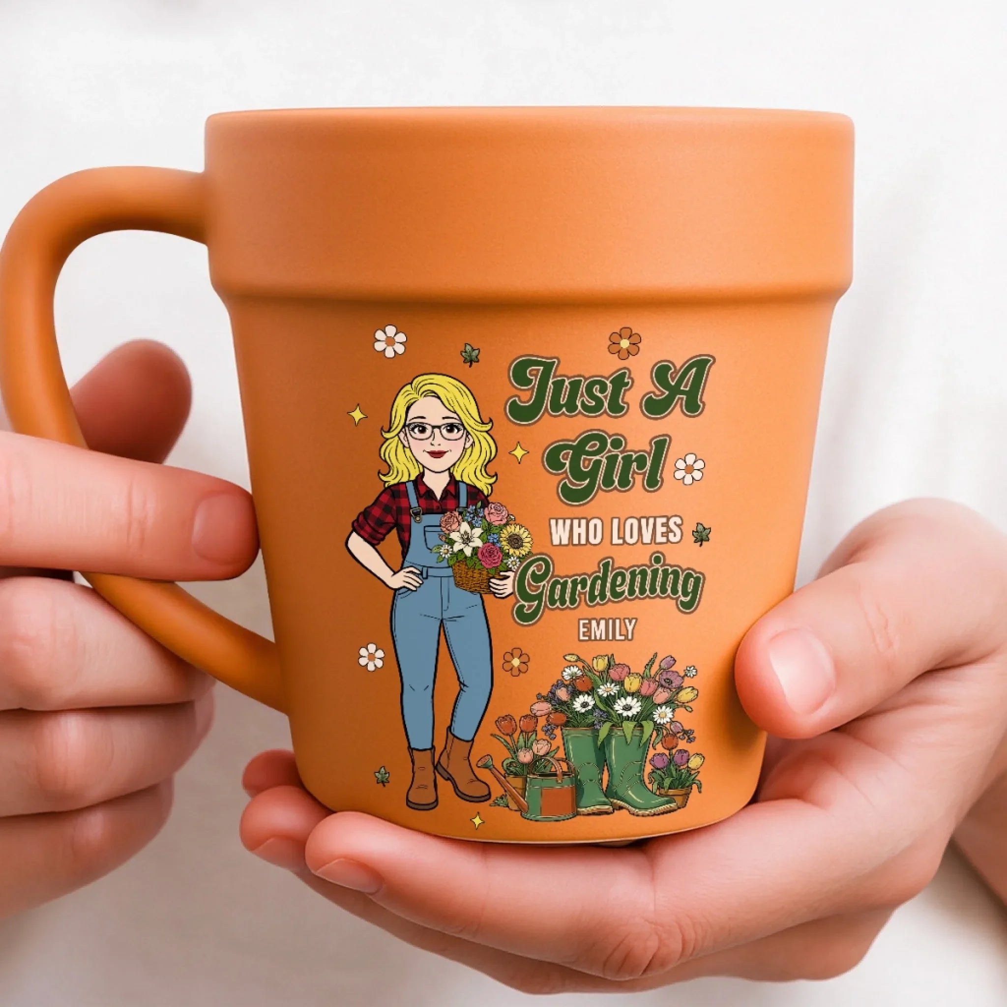 Custom Plant Pot Ceramic Mug - Personalized Birthday Garden Gifts For Gardeners - Her Favorite Backyard Escape