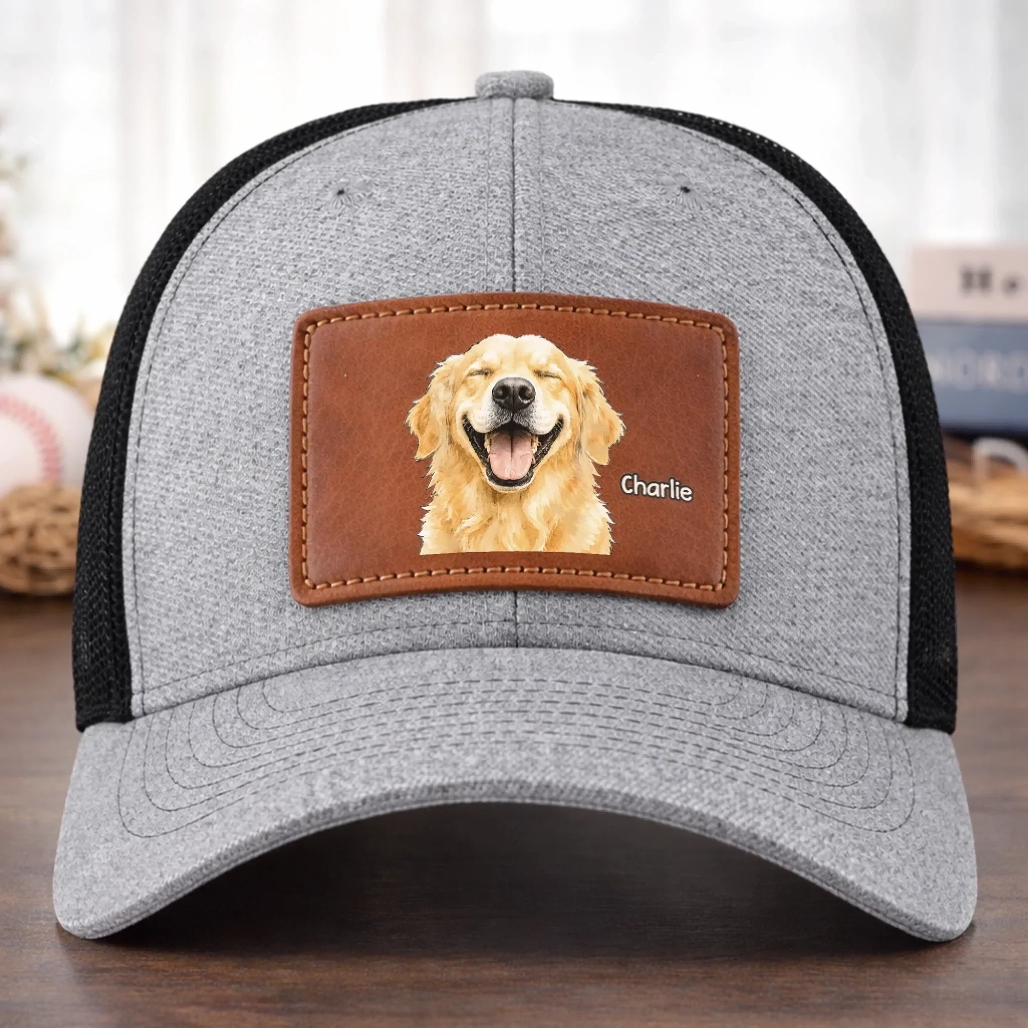 Custom Photo Leather Patch Hat - Personalized Birthday Gifts For Dog Cat Lovers, Dog Dad And Mom, Cat Owners - Real Photo, Real Pet Love