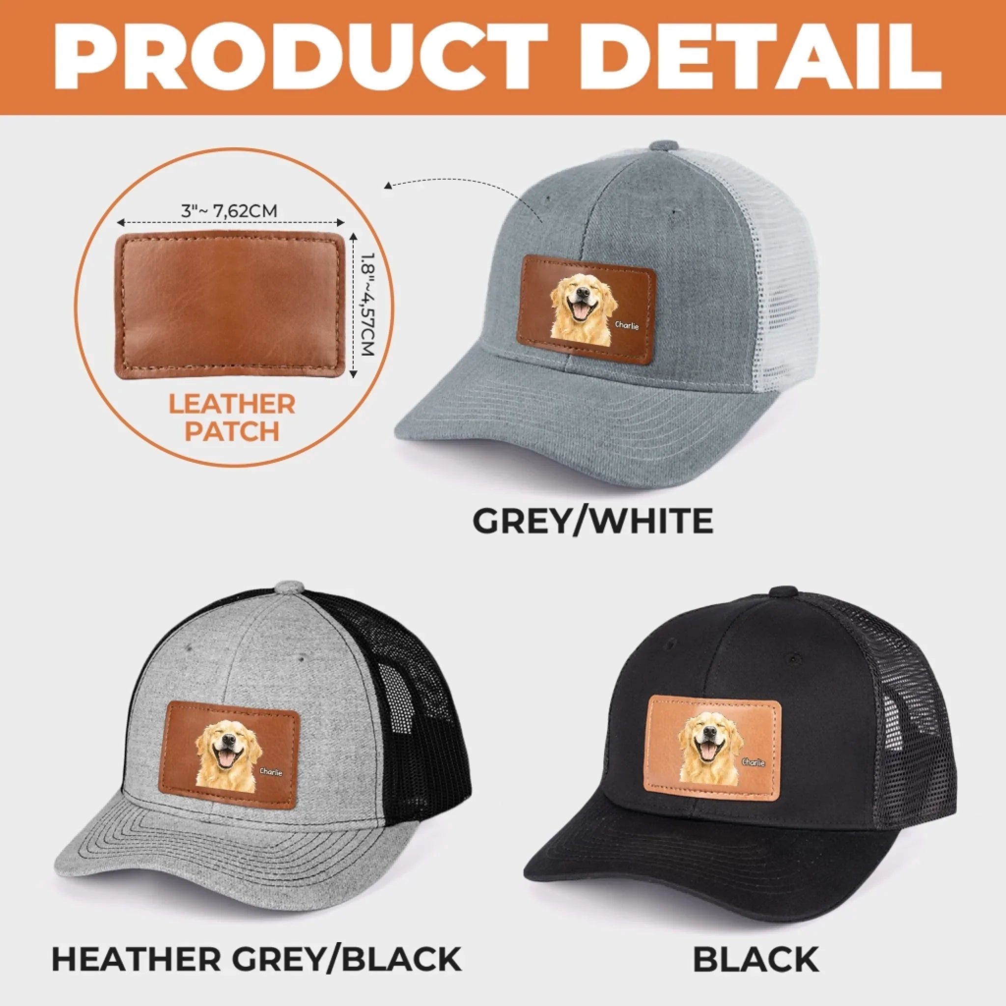 Custom Photo Leather Patch Hat - Personalized Birthday Gifts For Dog Cat Lovers, Dog Dad And Mom, Cat Owners - Real Photo, Real Pet Love