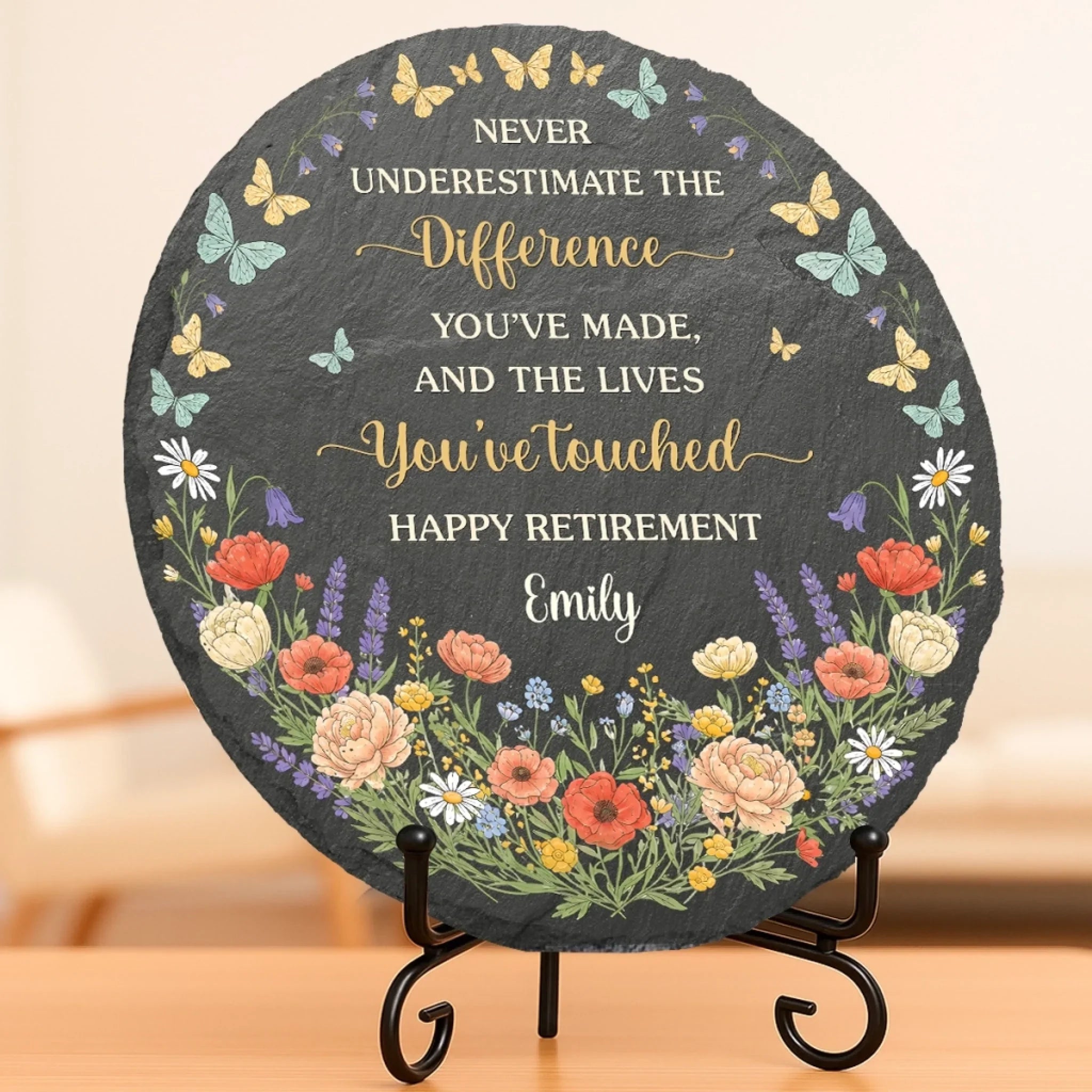 Custom Round Shaped Stone With Stand - Personalized Retirement Gifts For Women, Men - The Best Is Yet To Come