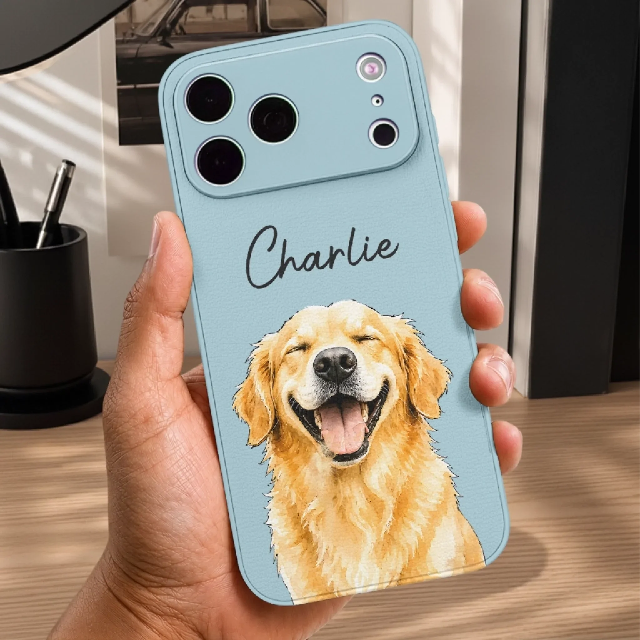 Custom Photo Leather Phone Case - Personalized Birthday Gifts For Dog Cat Lovers, Dog Dad And Mom, Cat Owners - Living That Proud Pet Life