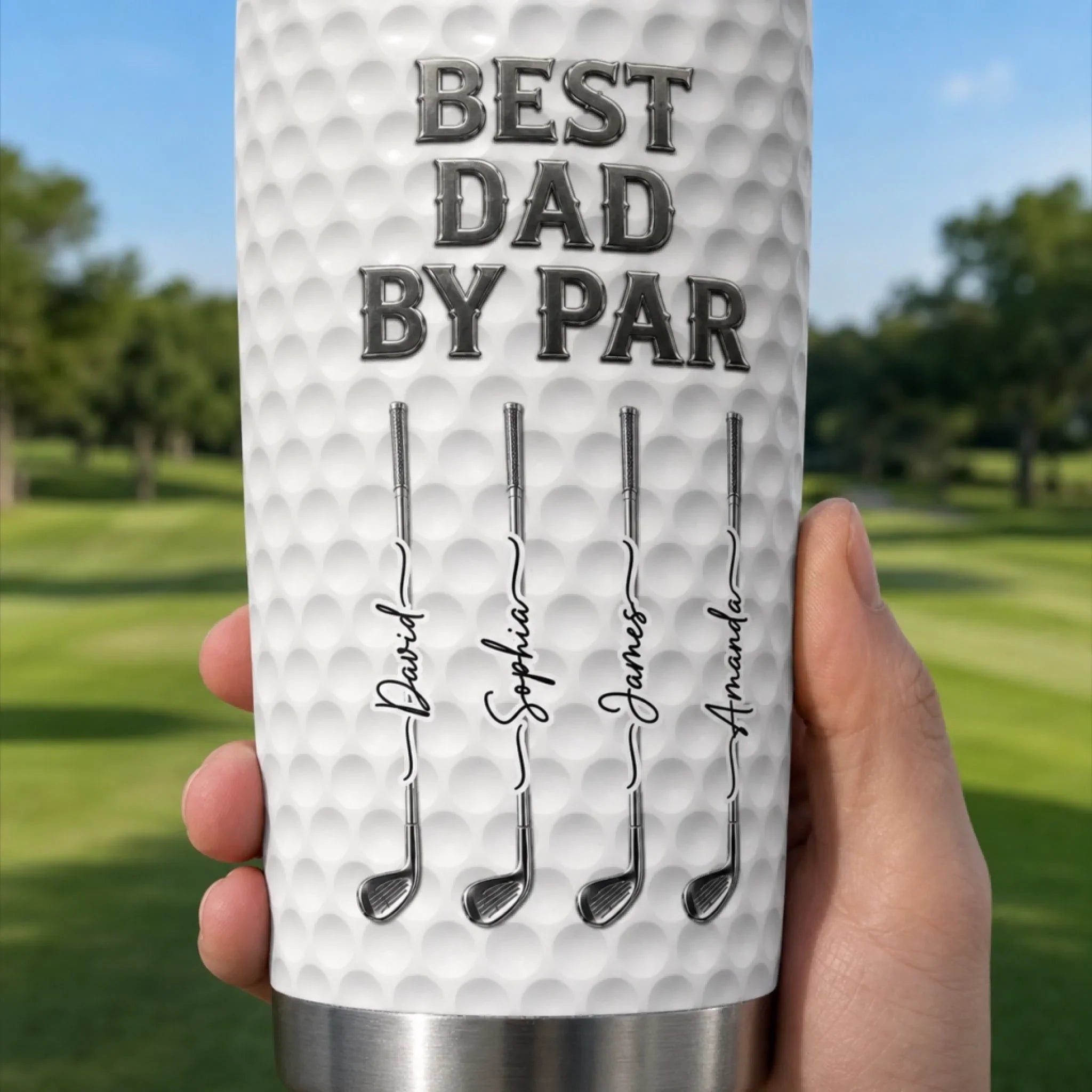 Custom Golf Tumbler - Personalized Father's Day Birthday Gifts For Dad, Grandpa, Golf Lovers, Sports Fans, Sports Lovers - Fueled By Coffee And Birdies