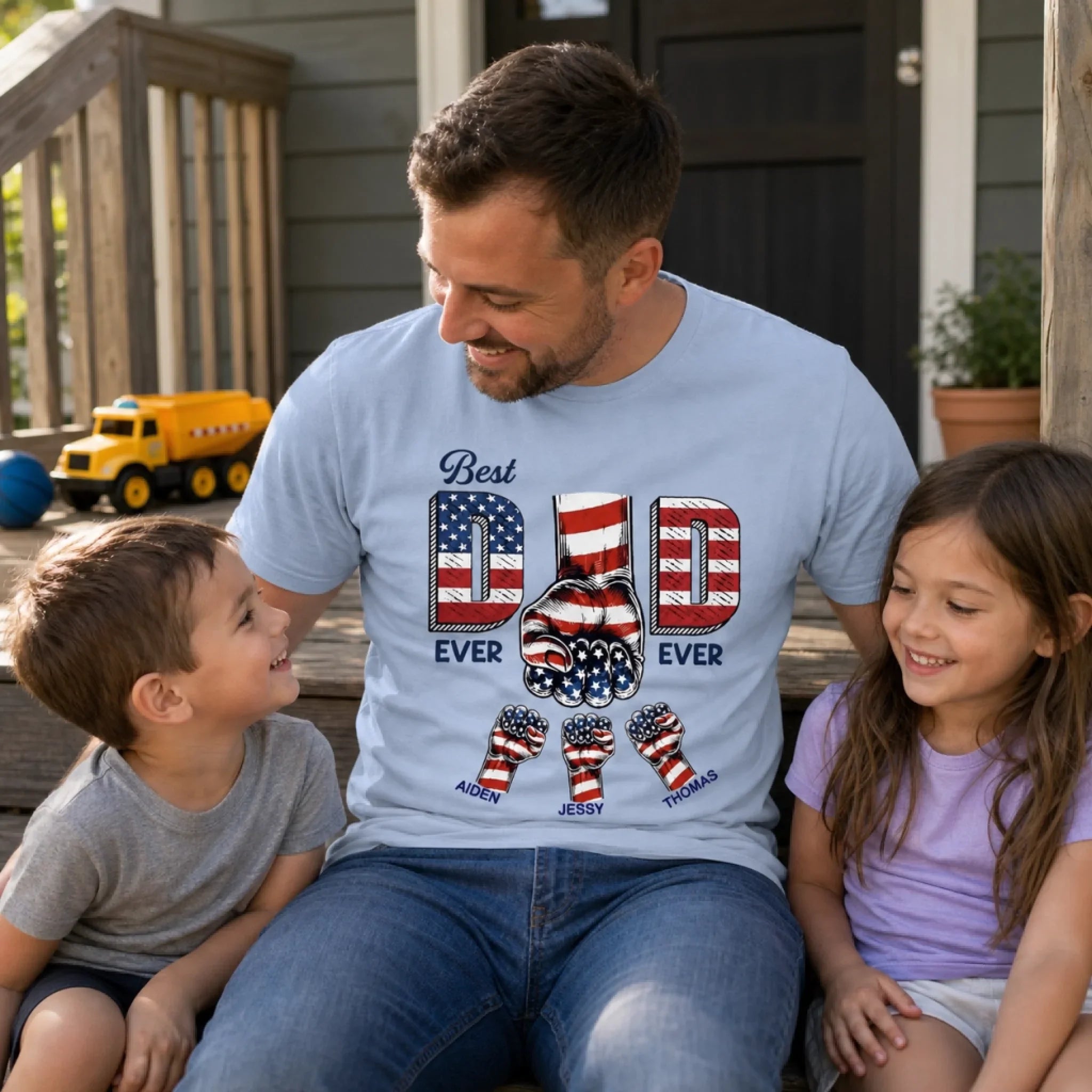Custom T-shirt, Hoodie - Personalized America 250th Anniversary Father's Day Birthday Gifts For Dad, Grandpa - The Best Dad Ever