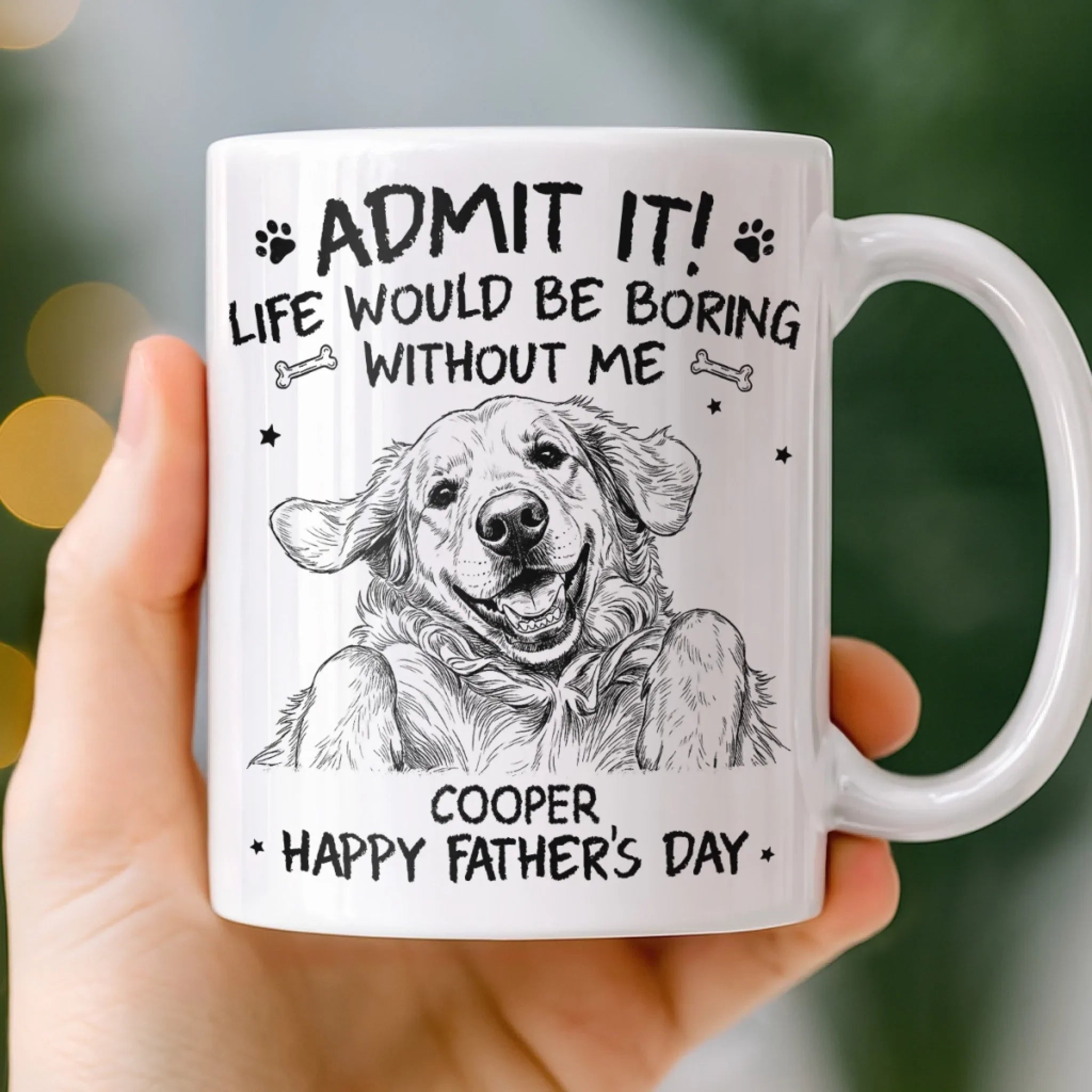 Custom Photo Mug - Personalized Father's Day Birthday Gifts For Dog Cat Lovers, Dog Dad And Mom, Cat Owners - My Best Friend Has Paws