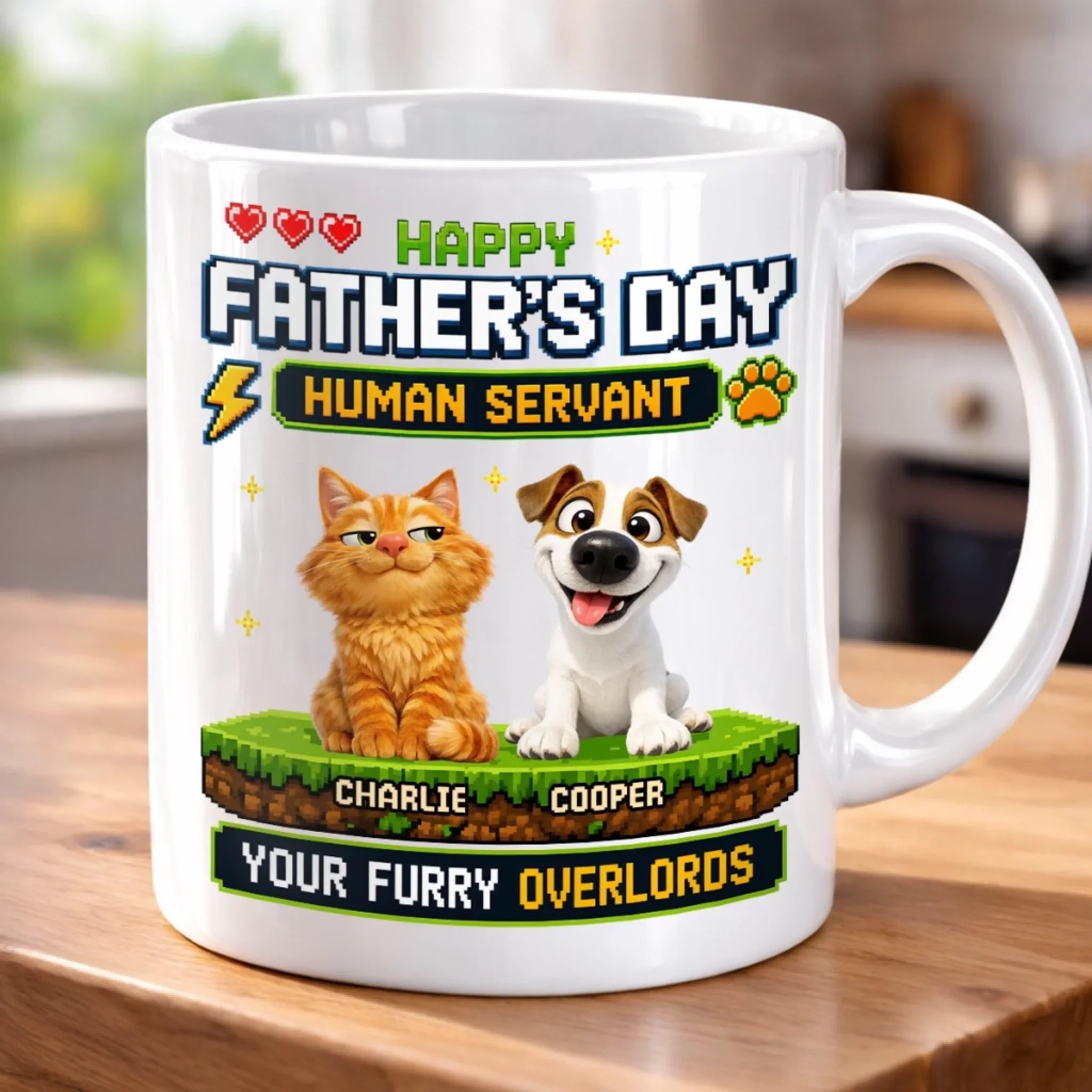 Custom Mug - Personalized Father's Day Birthday Gifts For Dog Cat Lovers, Dog Dad And Mom, Cat Owners - From Your Furry Overlords