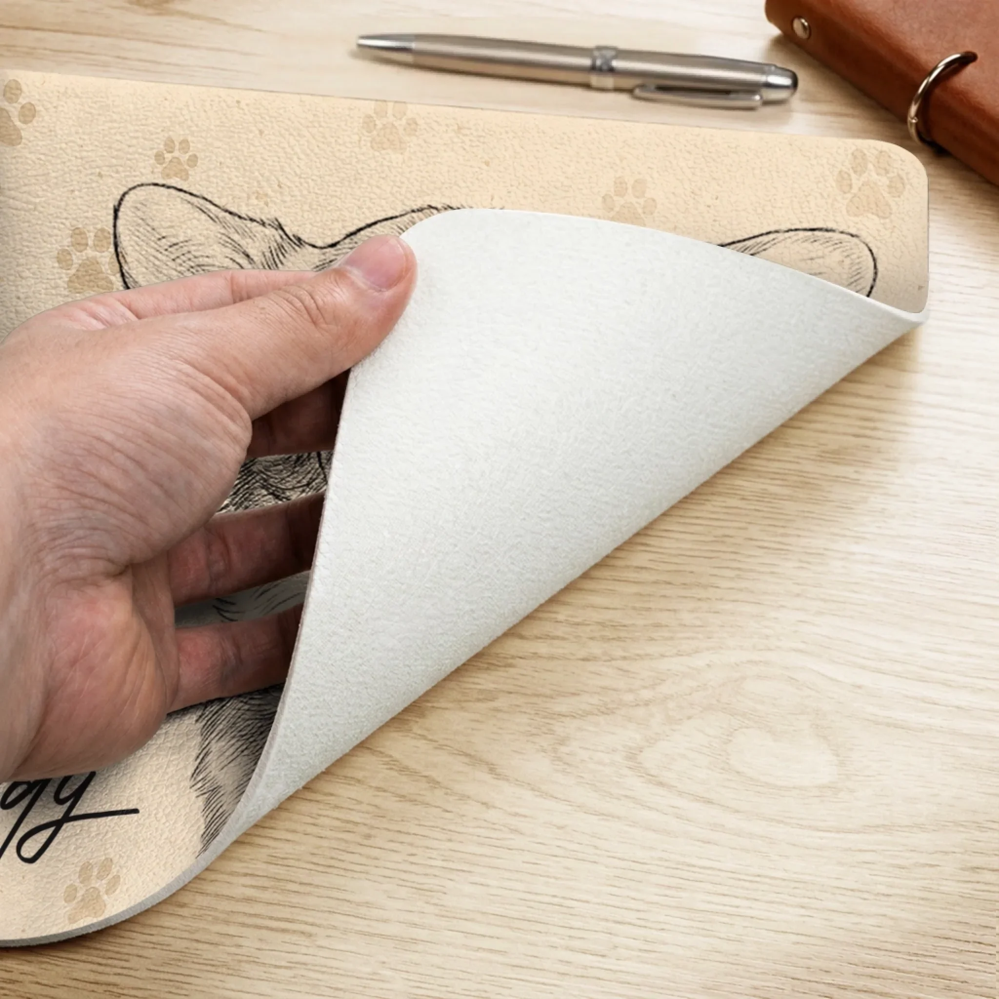 Custom Photo Desk Mat - Personalized Father's Day Birthday Gifts For Dog Cat Lovers, Dog Dad And Mom, Cat Owners - Pure Love, Pure Joy