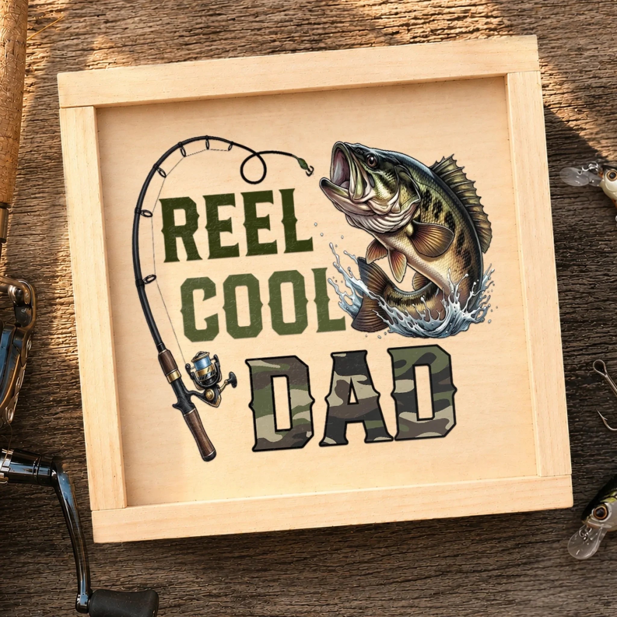 Custom Fishing Lure Gift Box - Personalized Father's Day Fishing Gifts For Fisherman, Dad, Grandpa - Born To Fish Forced To Work