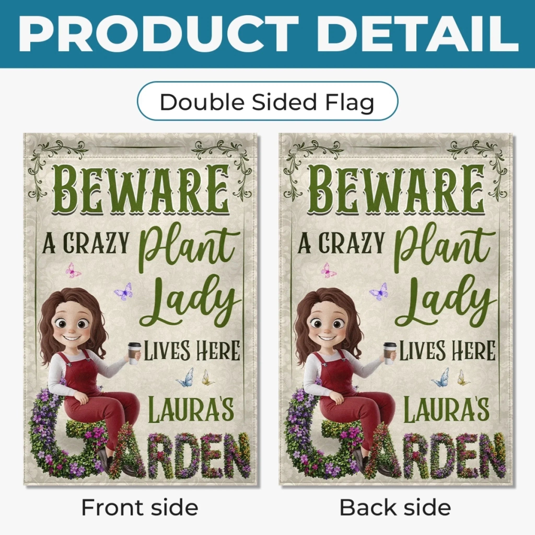 Custom Flag - Personalized Birthday Garden Gifts For Gardeners - Greeting You With Fresh Blooms
