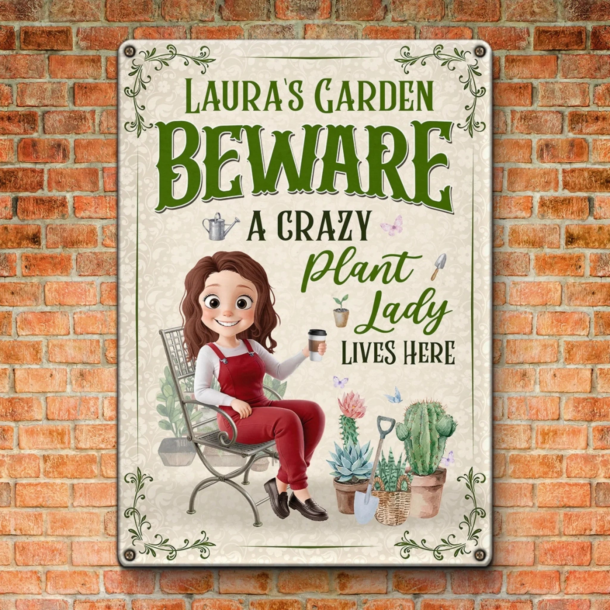 Custom Home Decor Metal Sign - Personalized  Birthday Garden Gifts For Gardeners - Her Green Kingdom, Her Rules