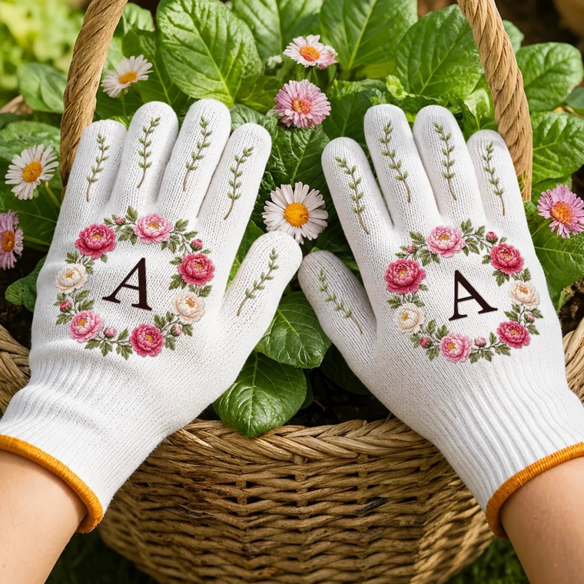 Custom Gardening Gloves - Personalized Birthday Garden Gifts For Gardeners - Good Vibes, Greener Days