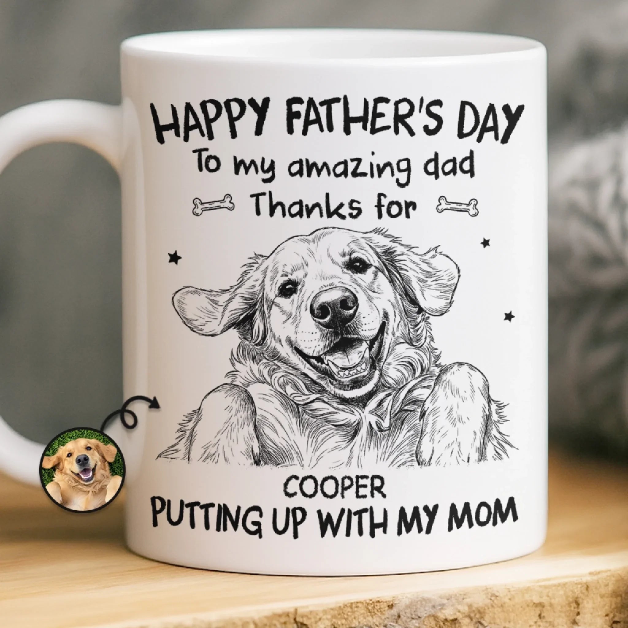 Custom Photo Mug - Personalized Father's Day Birthday Gifts For Dog Cat Lovers, Dog Dad, Cat Owners - To The Amazing Dad