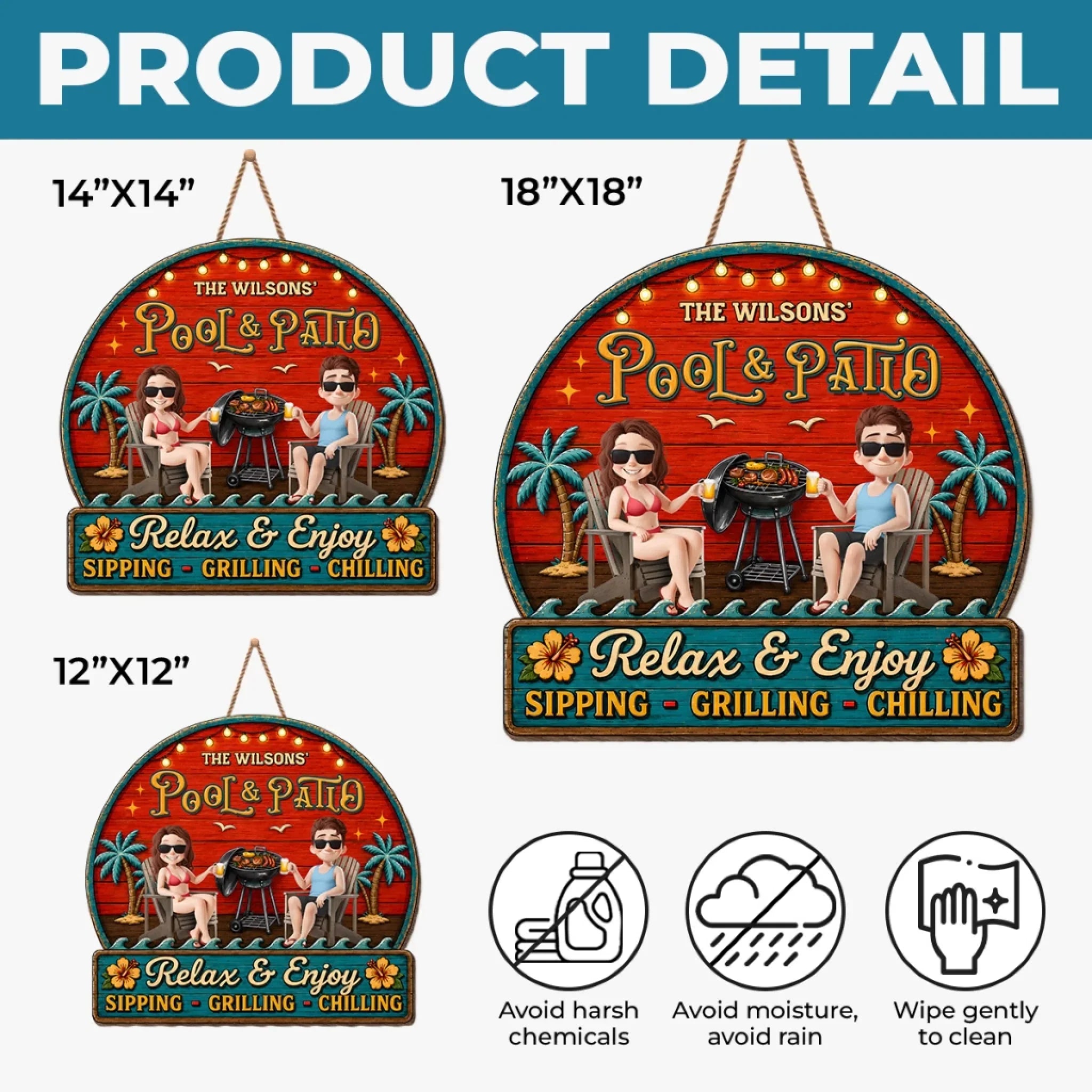 Custom Wood Sign - Personalized Summer Vacation And Travel Gifts For Husband And Wife, Him And Her - Our Happy Camper Oasis