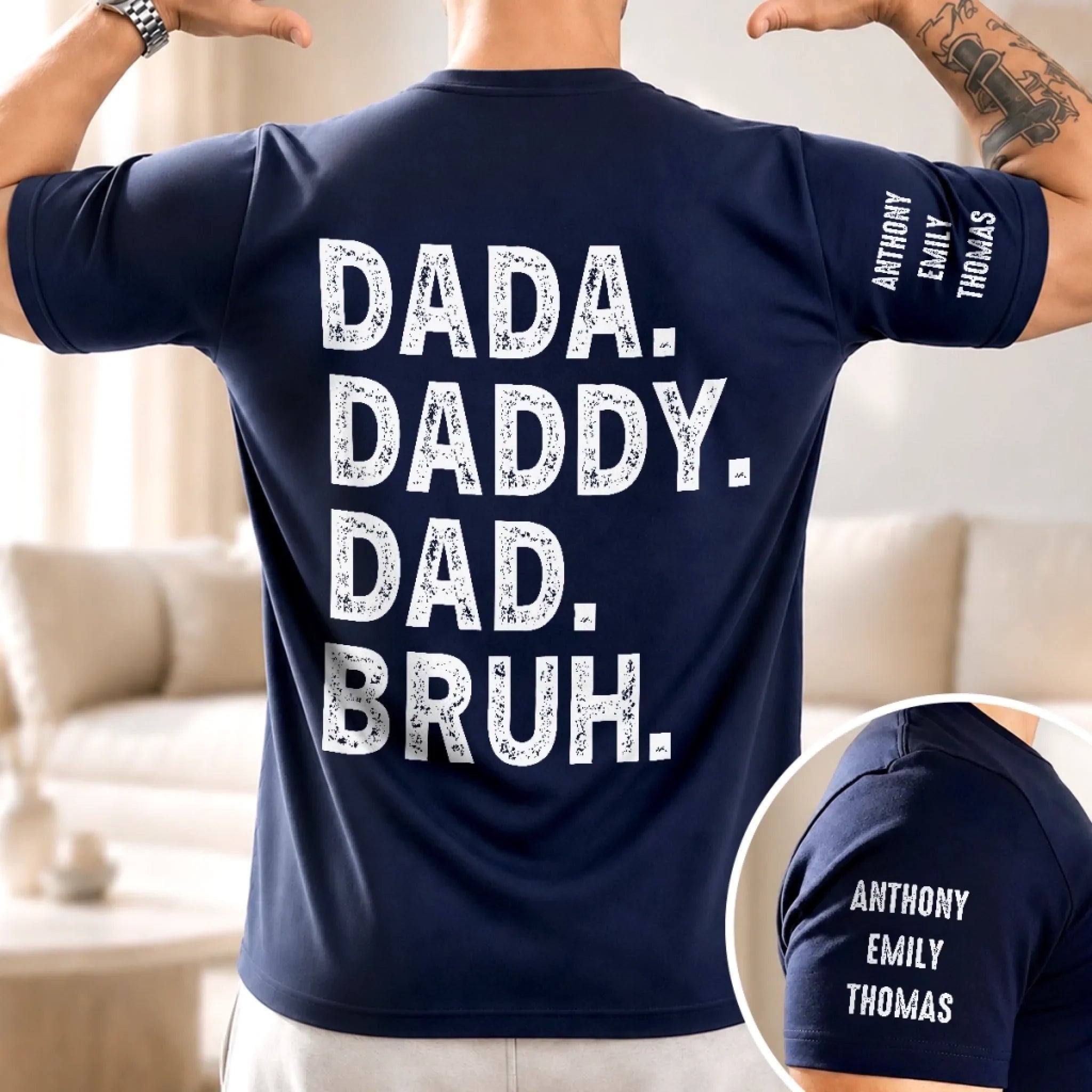 Custom T-Shirt - Personalized  Father's Day Birthday Gifts For Dad, Grandpa - Promoted To Bruh
