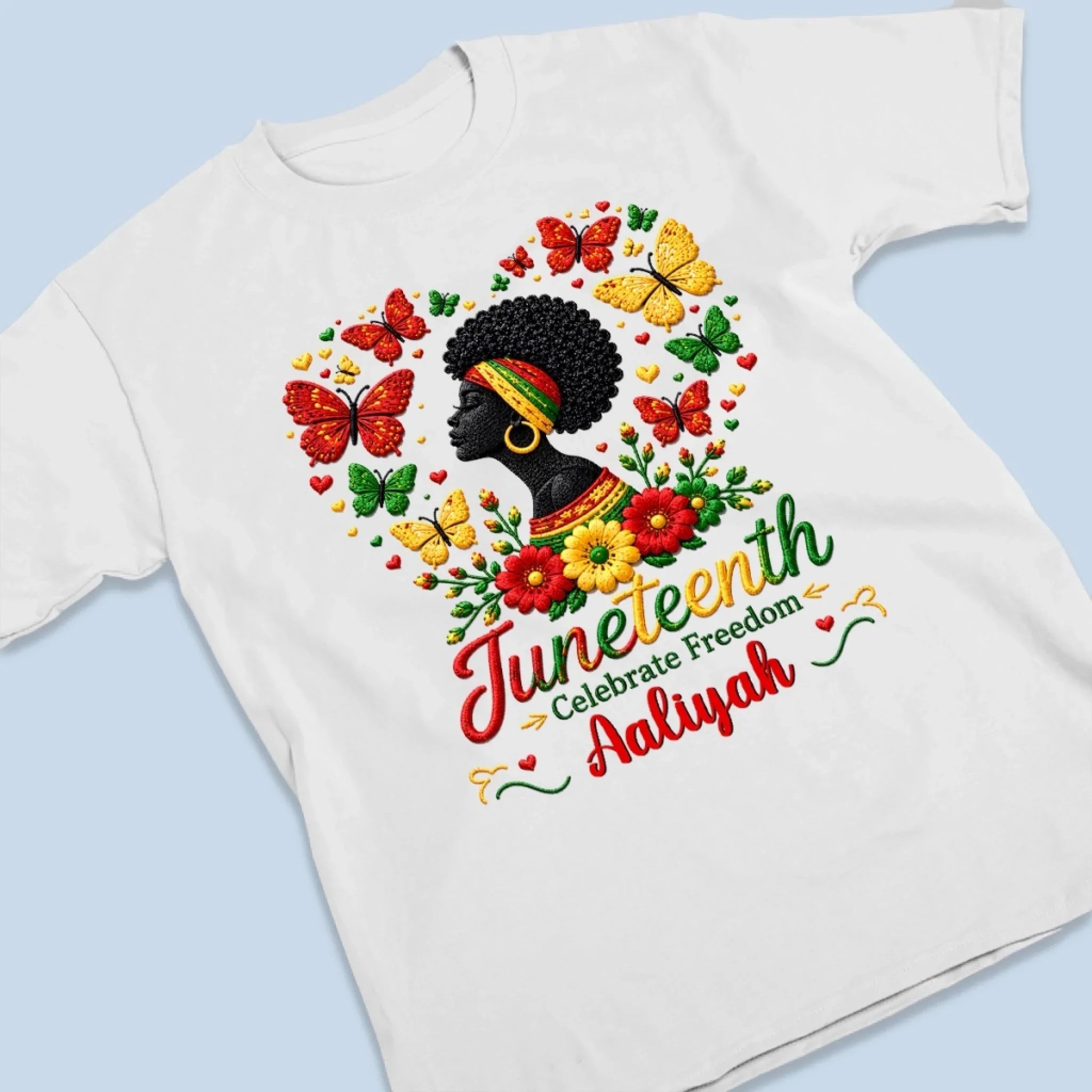 Custom T-shirt, Hoodie – Personalized Juneteenth Gifts For Women – This Melanin Queen Stands For Freedom