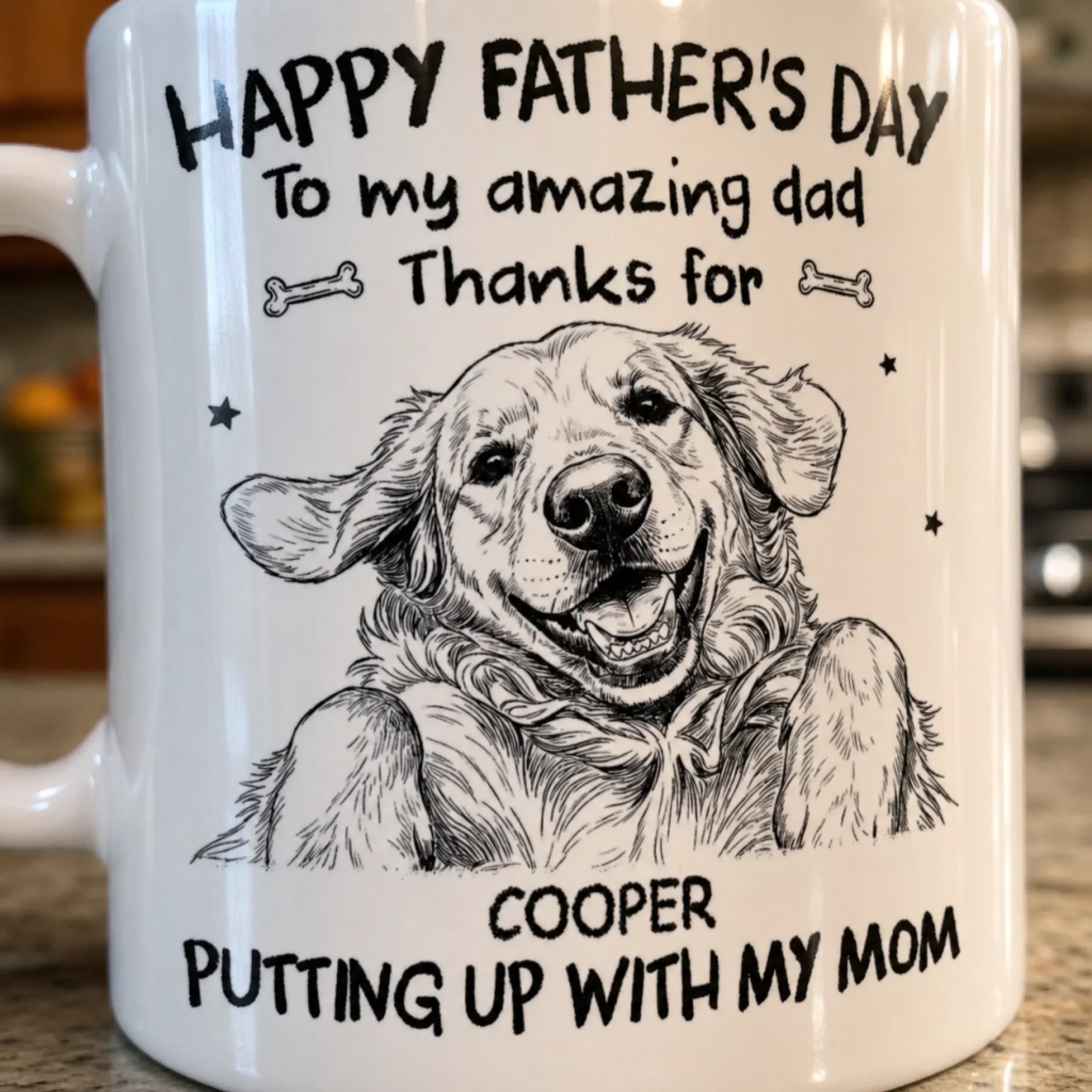 Custom Photo Mug - Personalized Father's Day Birthday Gifts For Dog Cat Lovers, Dog Dad, Cat Owners - To The Amazing Dad
