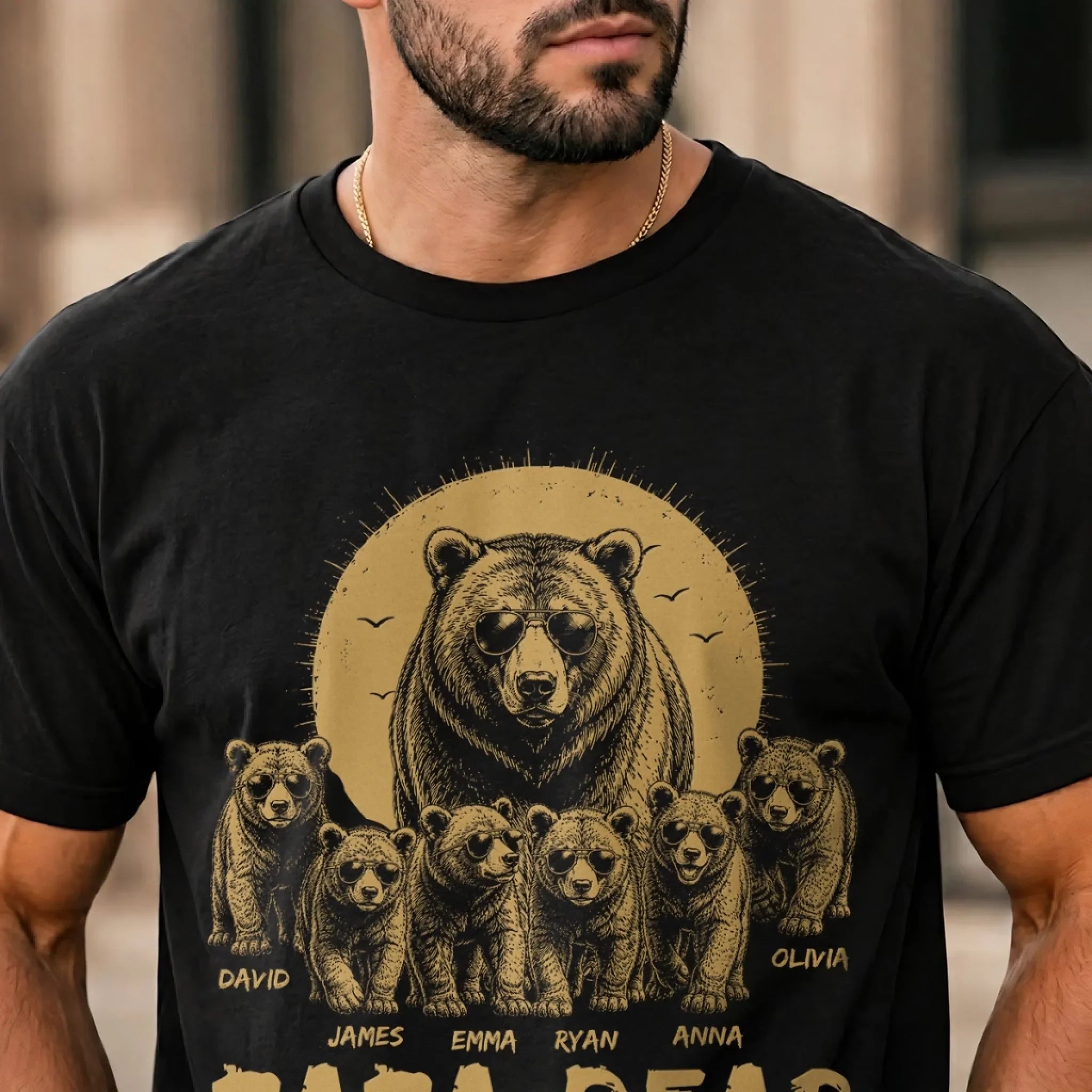 Custom T-shirt, Hoodie - Personalized Father's Day Birthday Gifts For Dad, Grandpa - This Bear Loves His Cubs