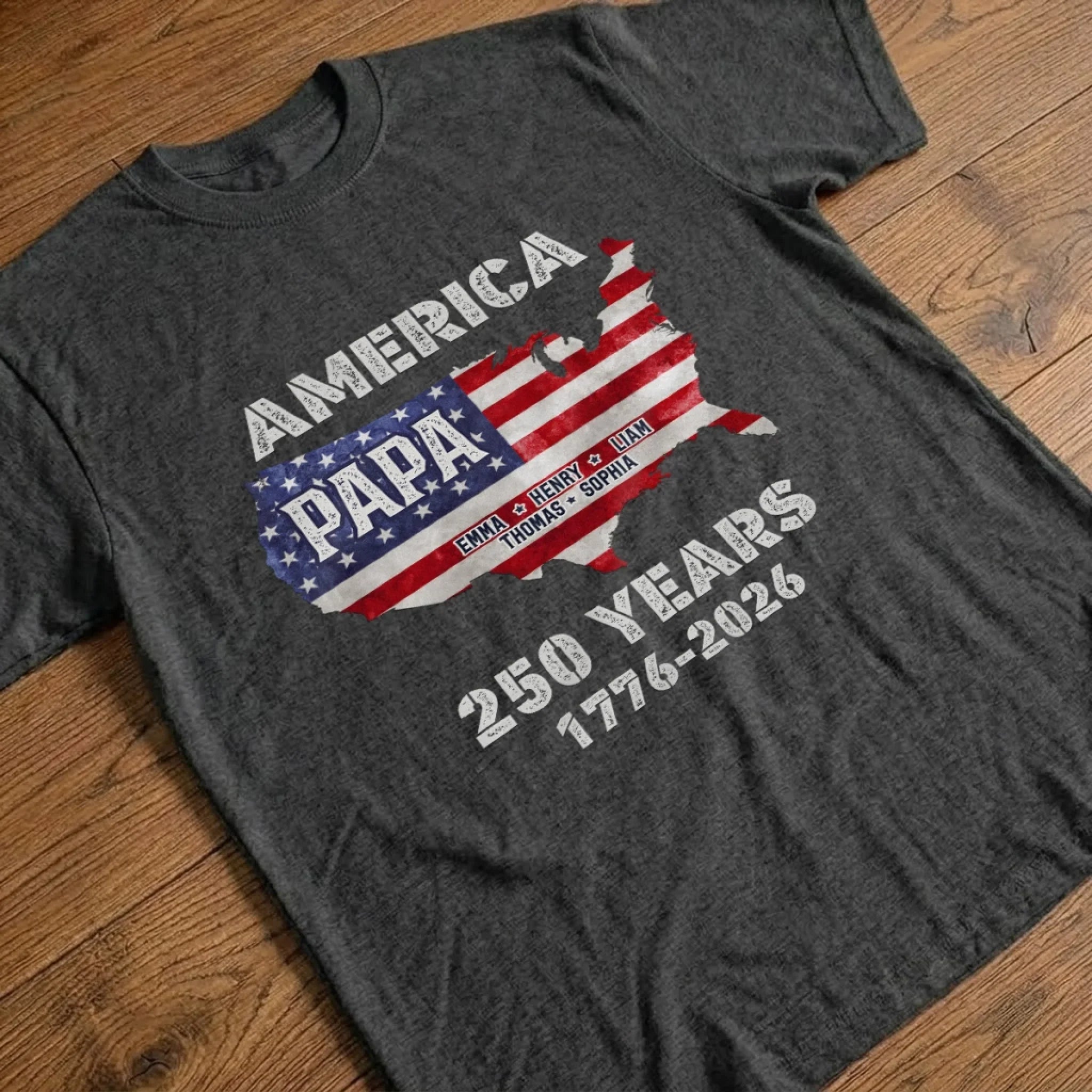 Custom T-shirt, Hoodie – Personalized America 250th Anniversary Gifts For Dad, Grandpa – Proud Dad Proud Legacy