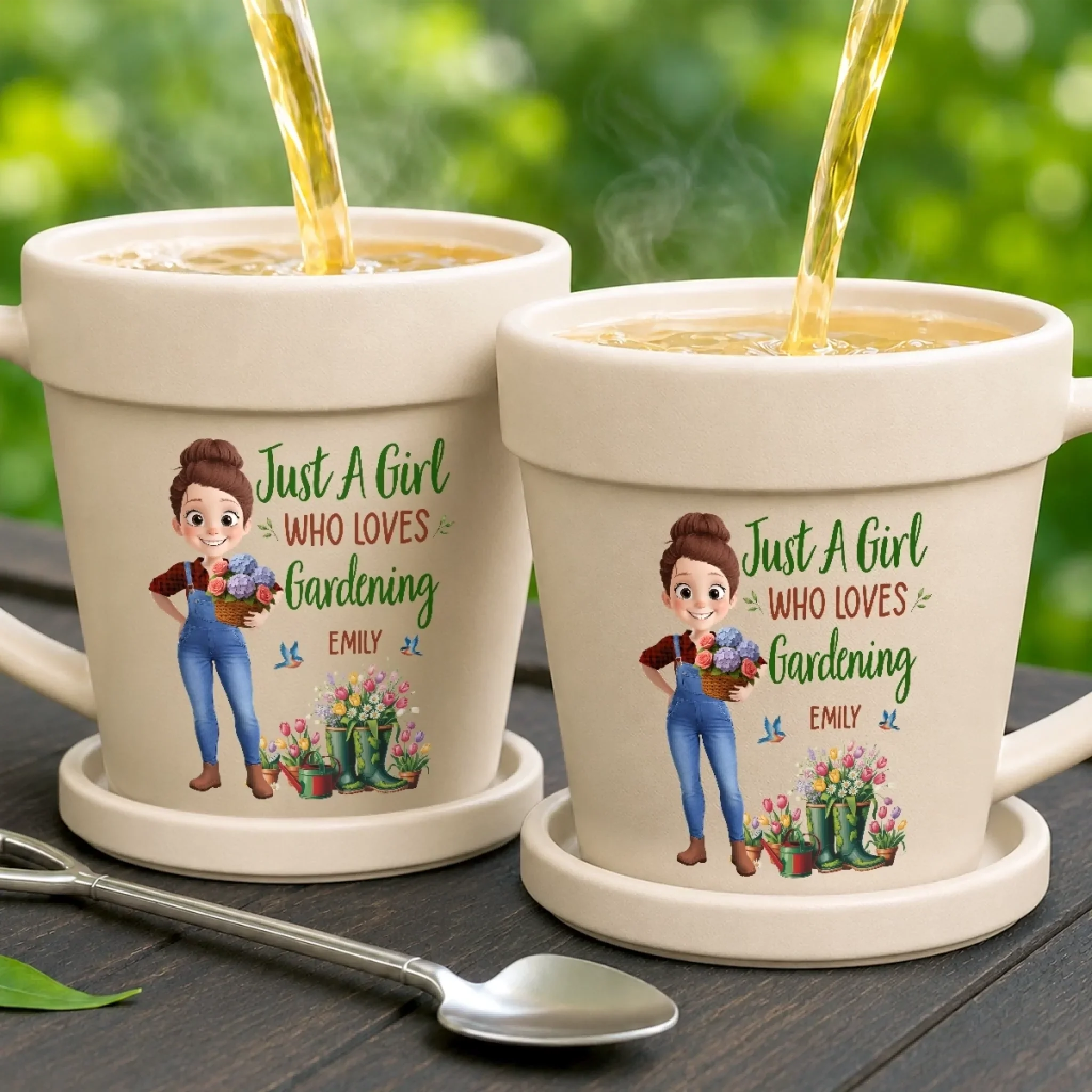 Custom Plant Pot Ceramic Mug - Personalized Birthday Garden Gifts For Gardeners - Gardening Is My Therapy