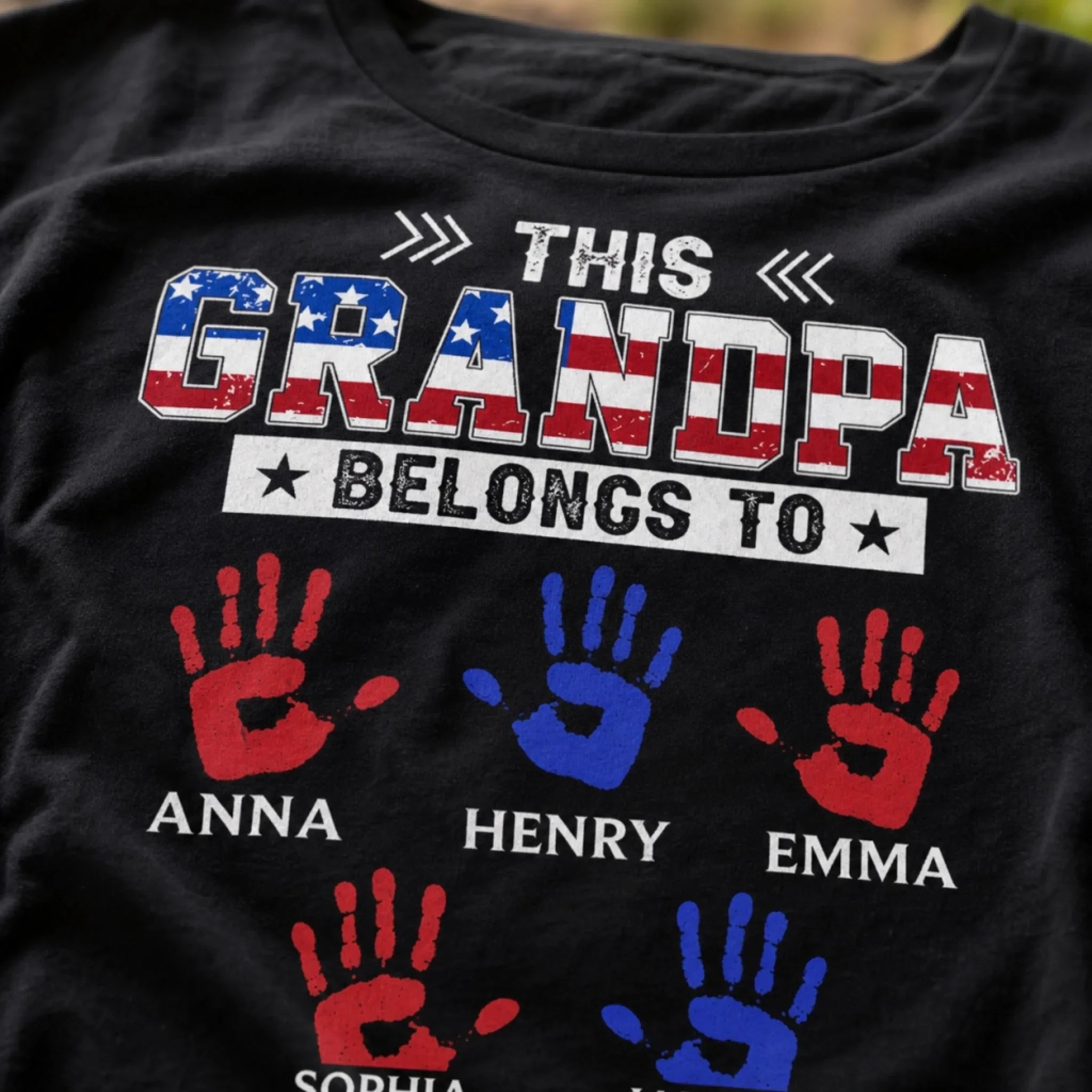 Custom T-shirt, Hoodie – Personalized America 250th Anniversary Gifts For Dad, Grandpa – This Proud Grandpa Belongs To Awesome Kids