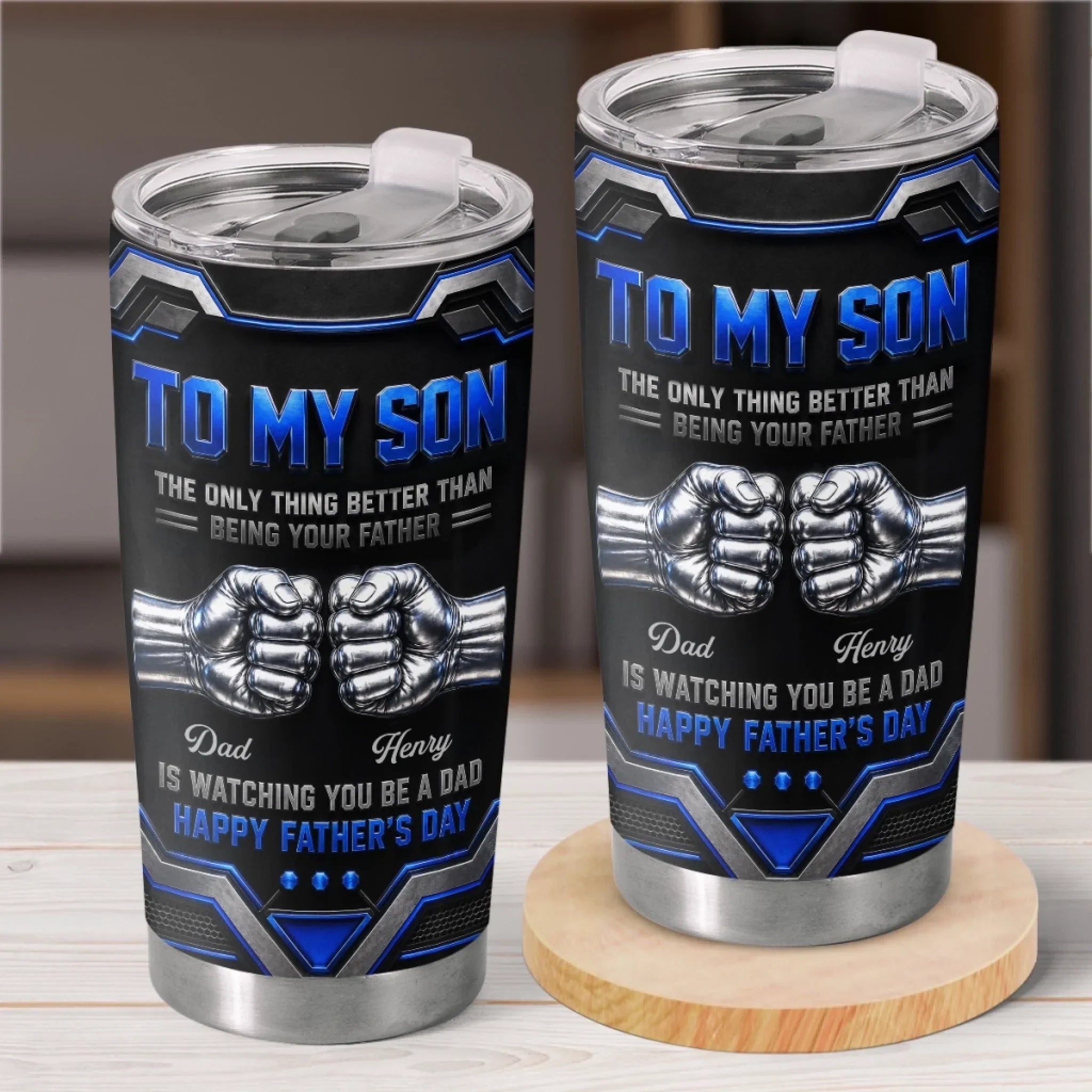 Custom Tumbler - Personalized Father's Day Birthday Gifts For Son - Never Stop Believing In Yourself