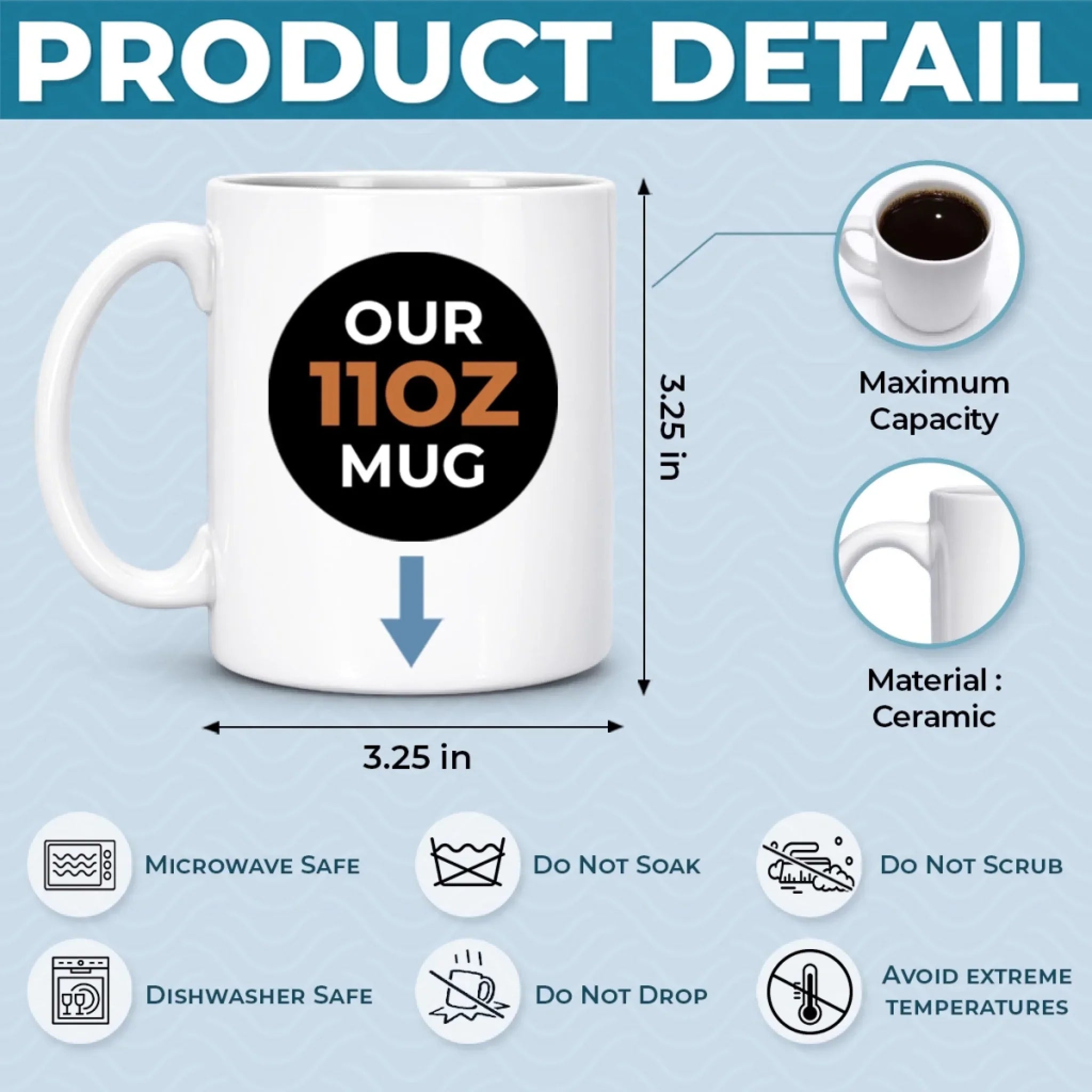 Custom Photo Mug - Personalized Father's Day Birthday Gifts For Dad, Grandpa, Husband - World’s Best Dad Ever