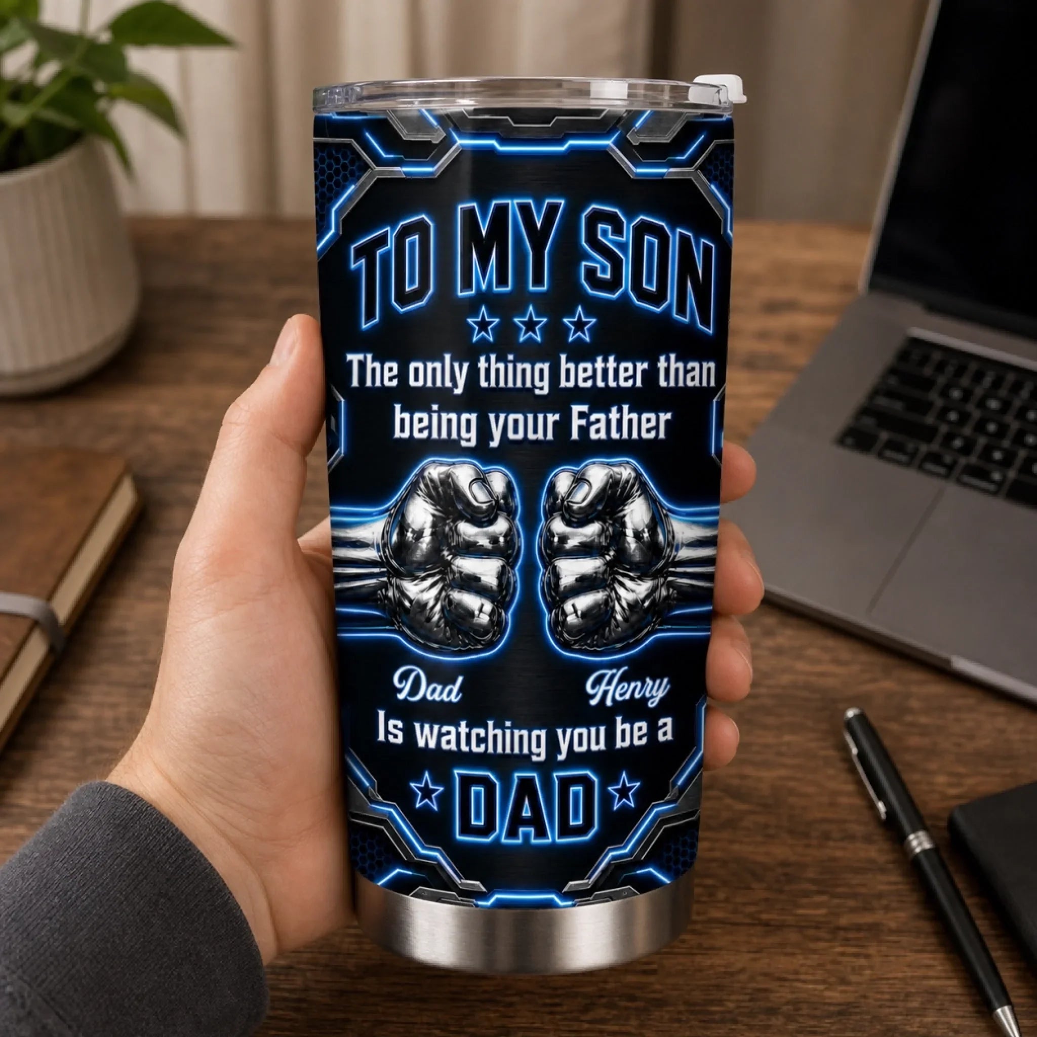 Custom Tumbler - Personalized Father's Day Birthday Gifts For Son - Watching You Grow Is My Joy