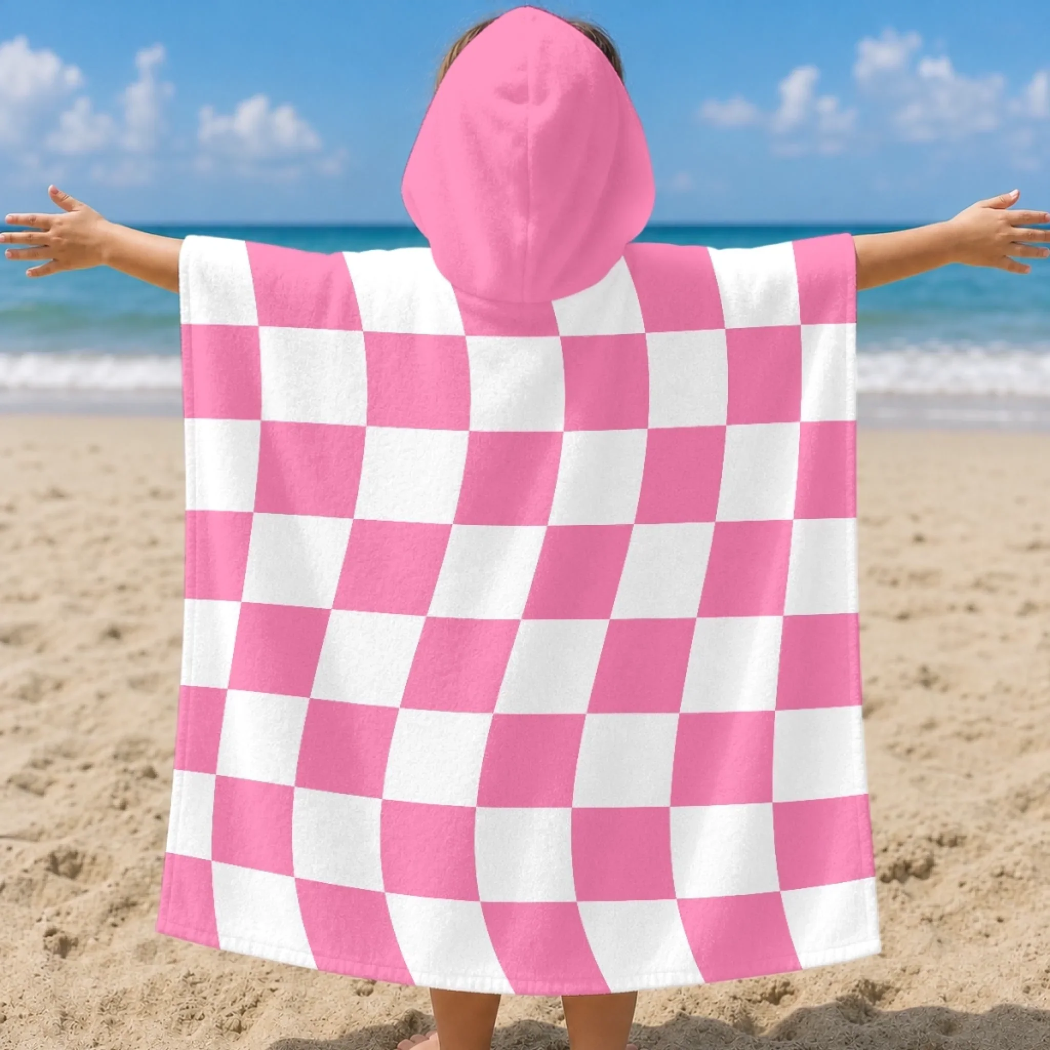 Custom Poncho Beach Towel - Personalized Summer Vacation And Travel Gifts For Women, Men, Kids - My Favorite Bright Sunny Escape